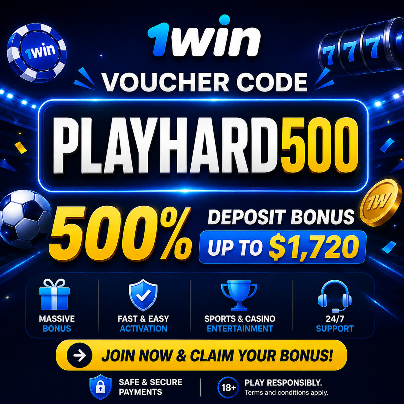 1win Voucher Code PLAYHARD500: A Smart Way to Get More Betting Funds