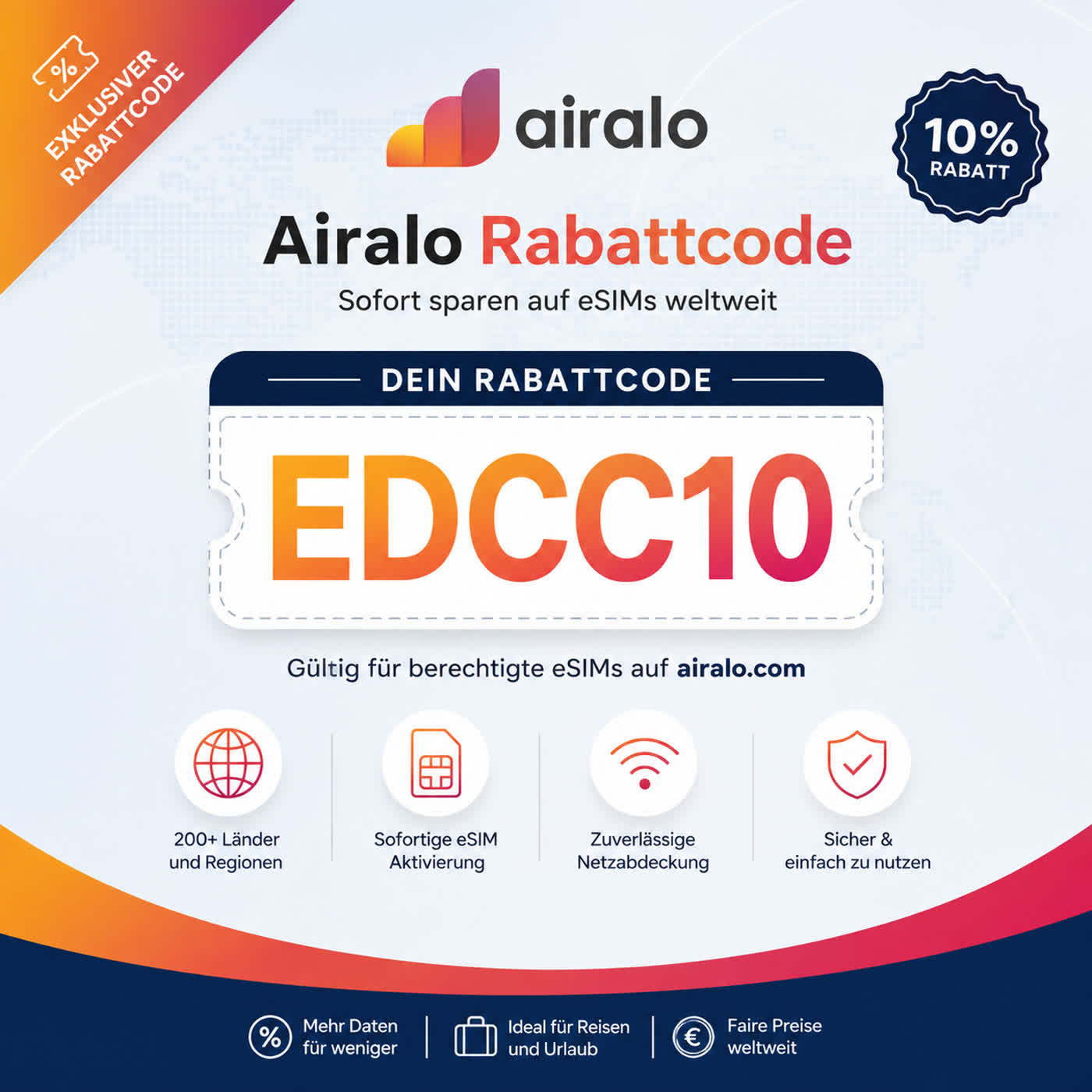 Airalo Rabattcode EDCC10