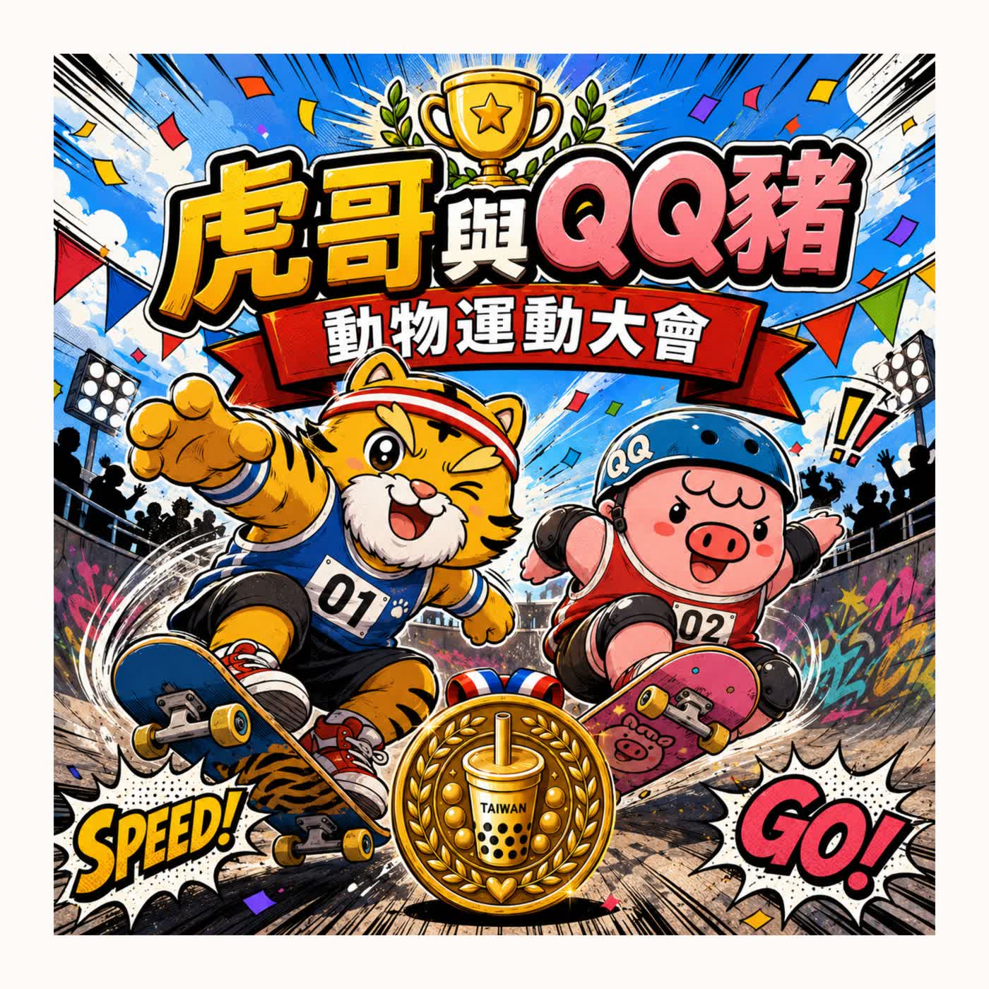 虎哥與QQ豬 動物運動大會