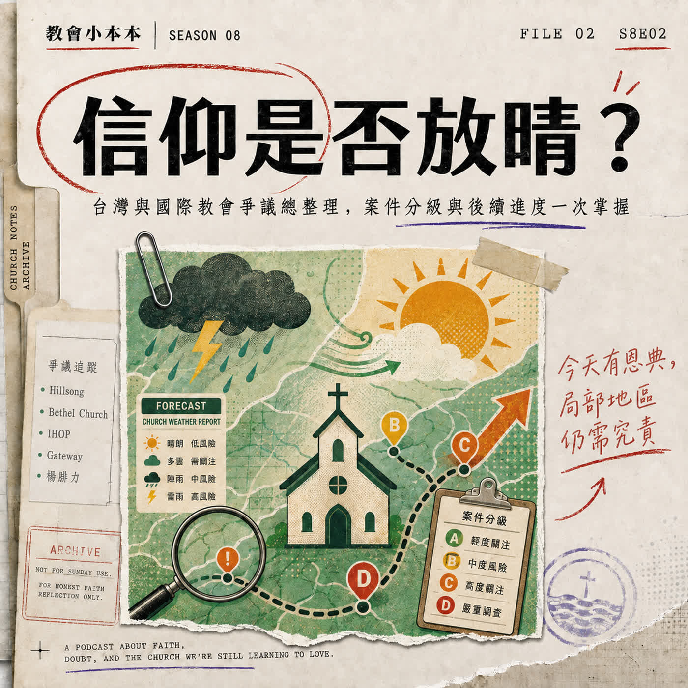 S8E02 教會氣象台:領袖跌倒,信仰是否放晴? 台灣與國際教會爭議總整理,案件分級與後續進度一次掌握 episode artwork