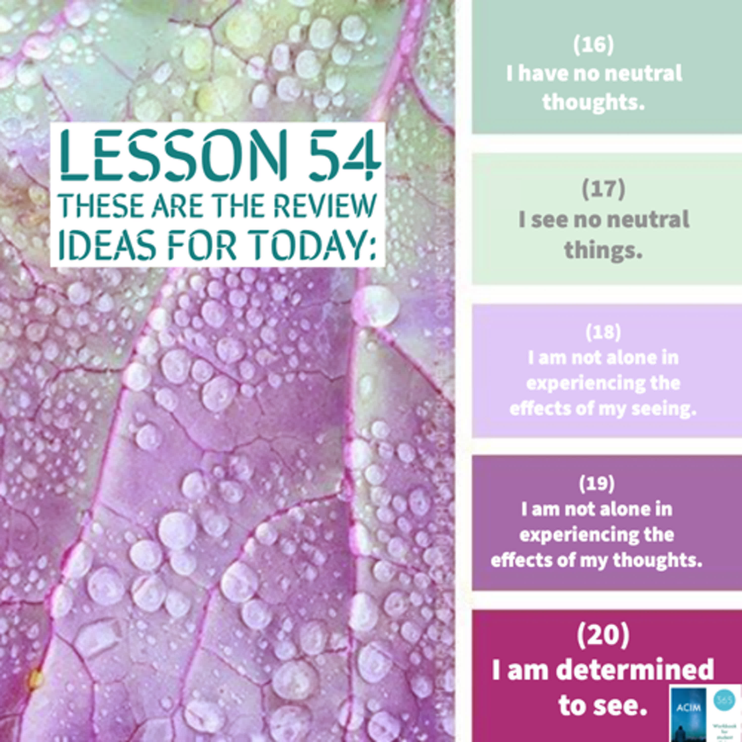 ACIM#54 These are the review ideas for today: 16~20 episode artwork