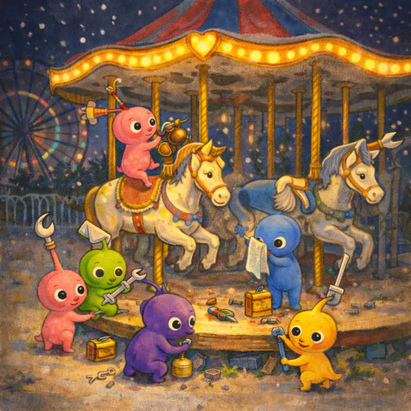 原創故事#140 午夜遊樂園：旋轉木馬的煩惱