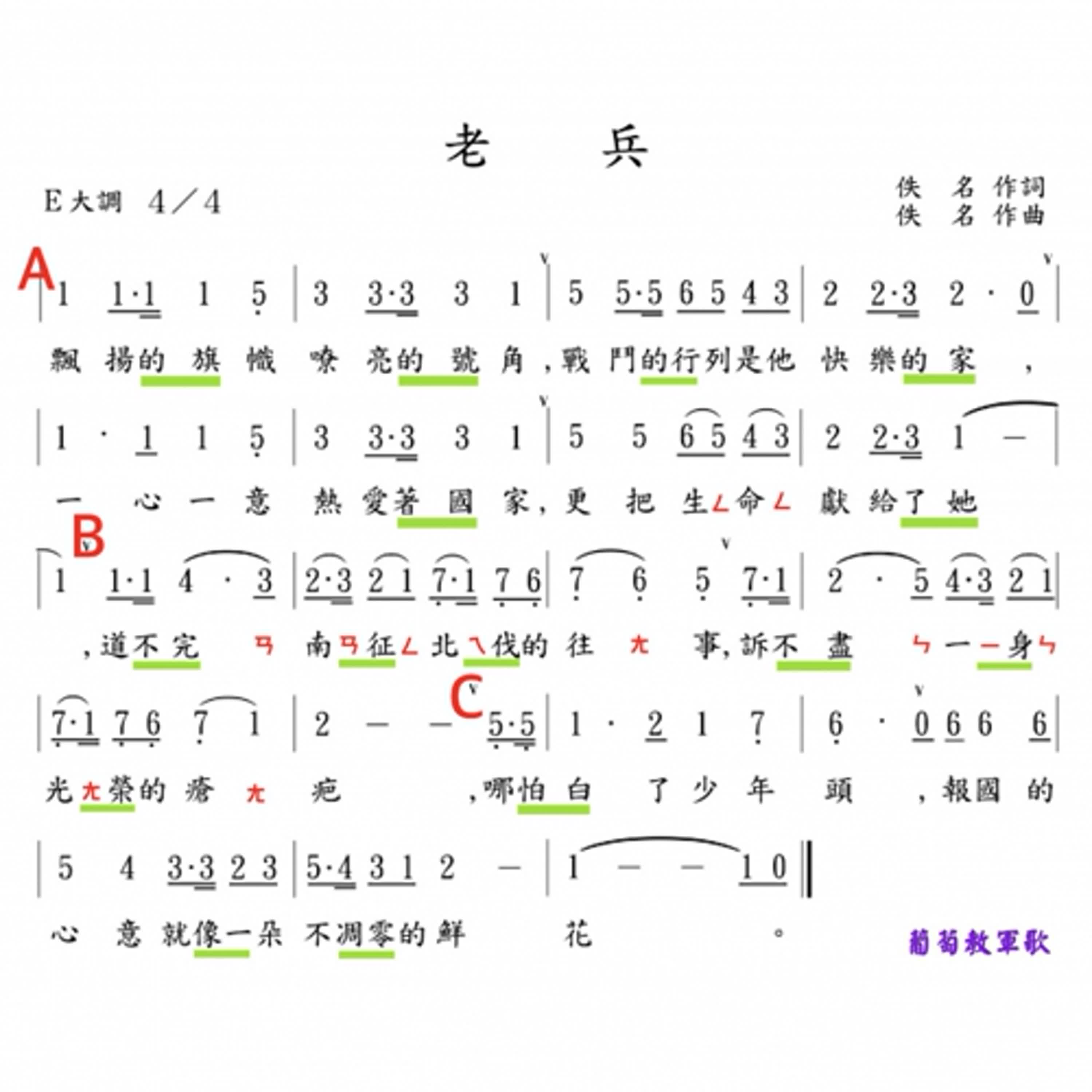 經典軍歌教唱-老兵！