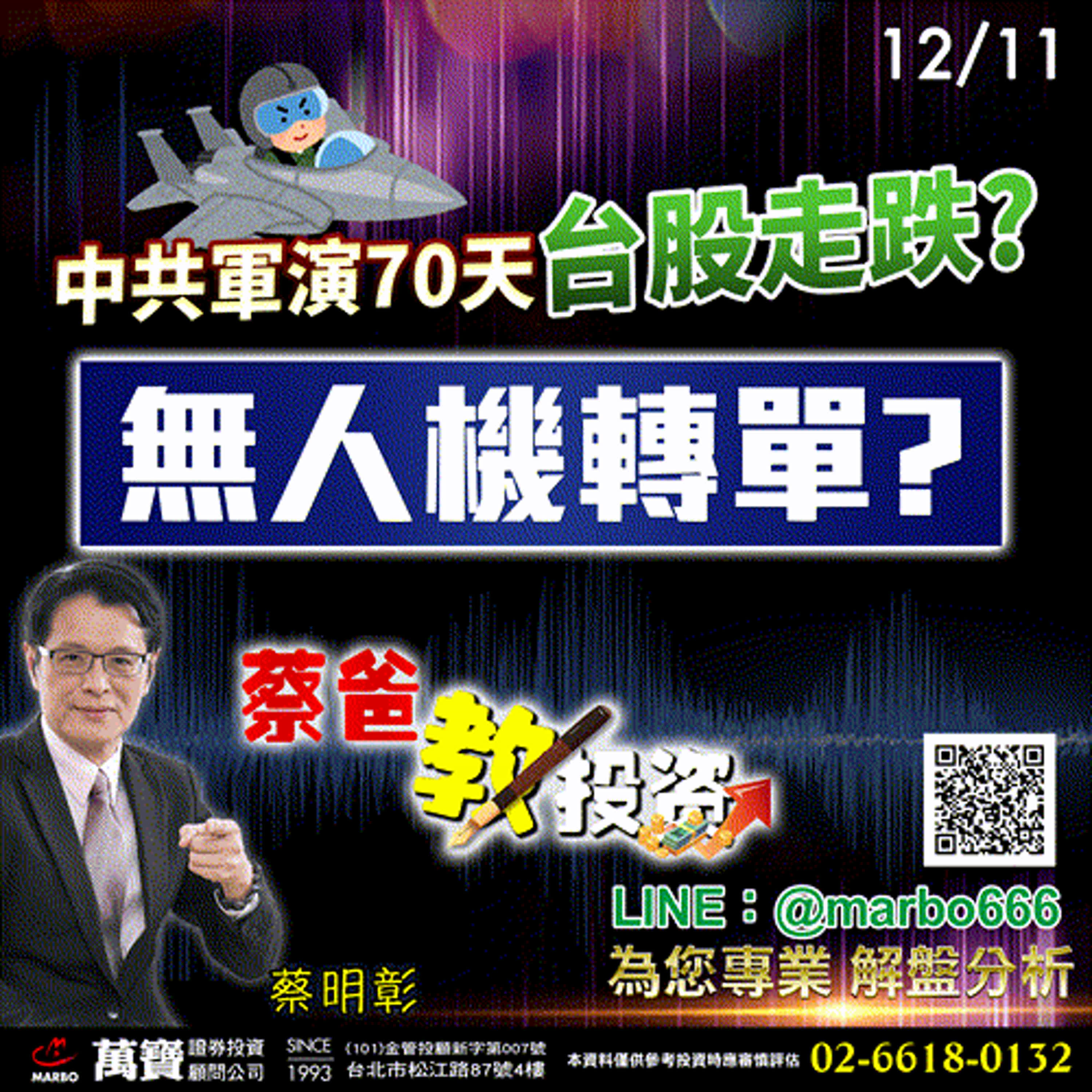 2024/12/11  中共軍演70天台股走跌?無人機轉單?  蔡明彰