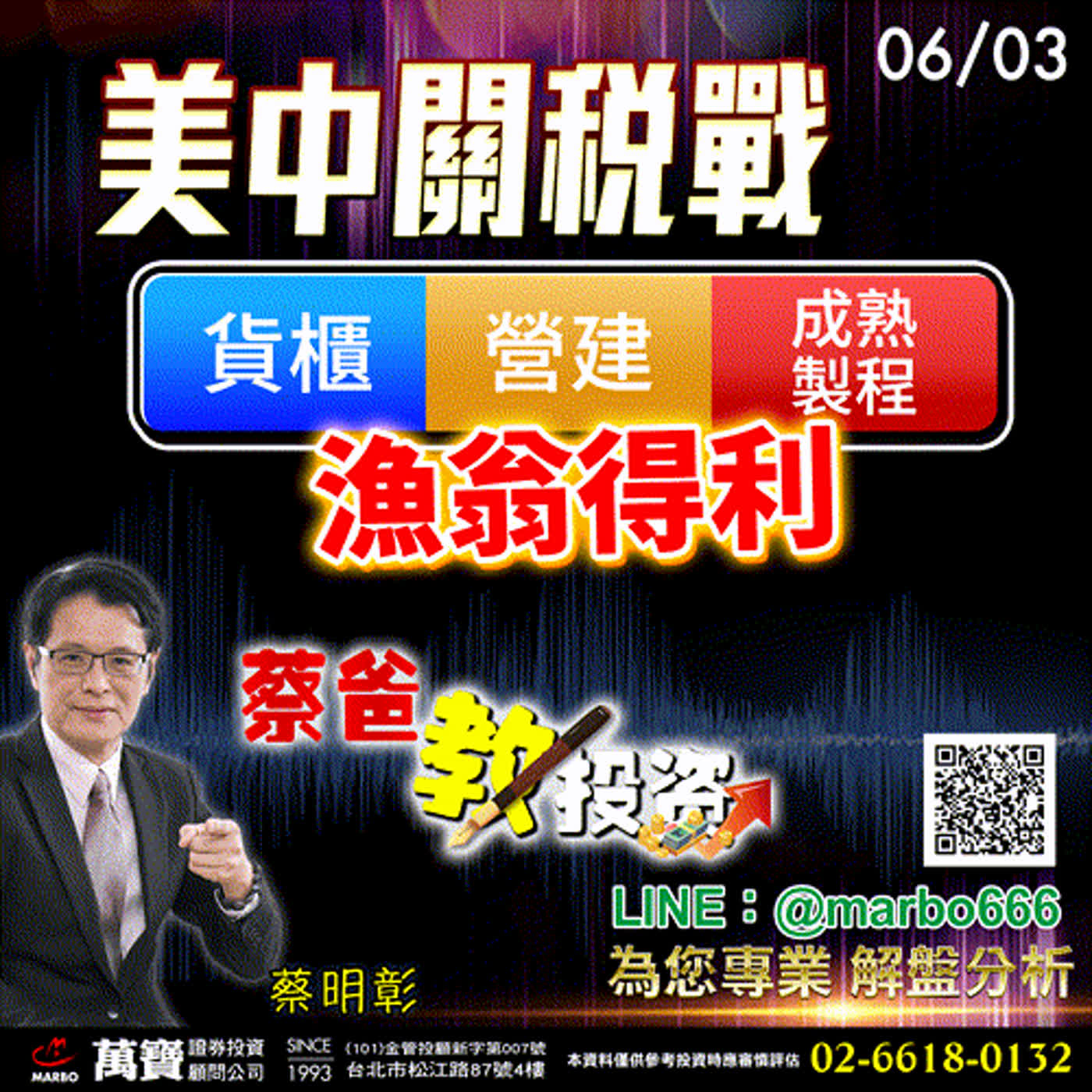 2024/06/03  美中關稅戰，貨櫃、營建、成熟製程漁翁得利  蔡明彰