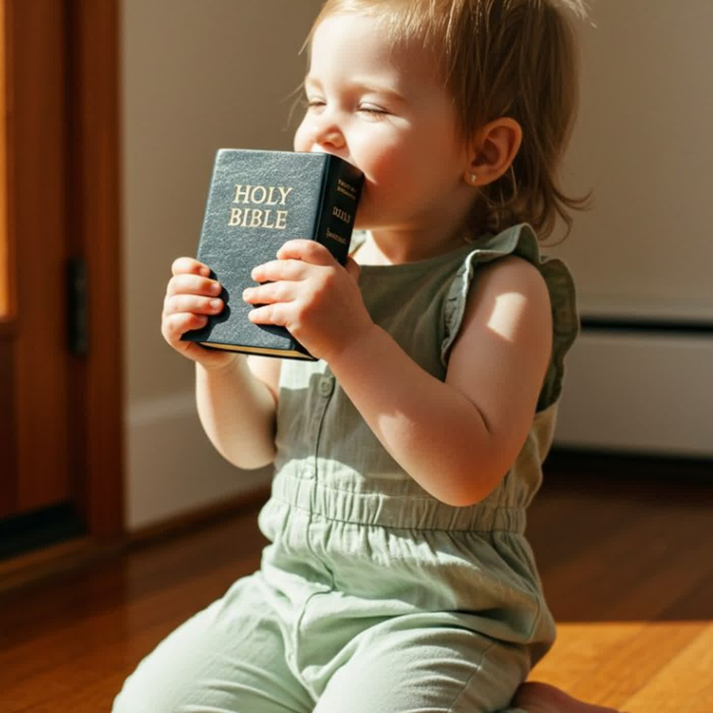 親吻聖經的小孩 親吻聖經的小孩