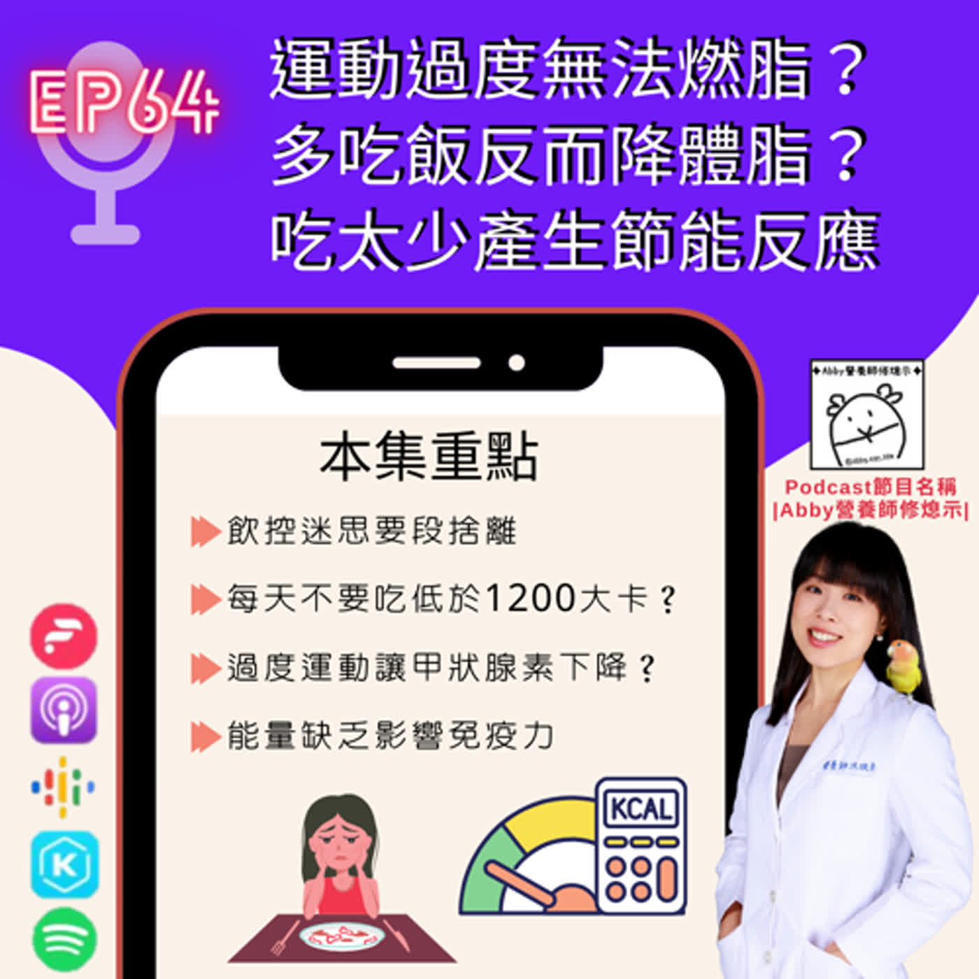 EP-64【運動過度無法燃脂？｜多吃飯反而降體脂？｜吃太少產生節能反應】