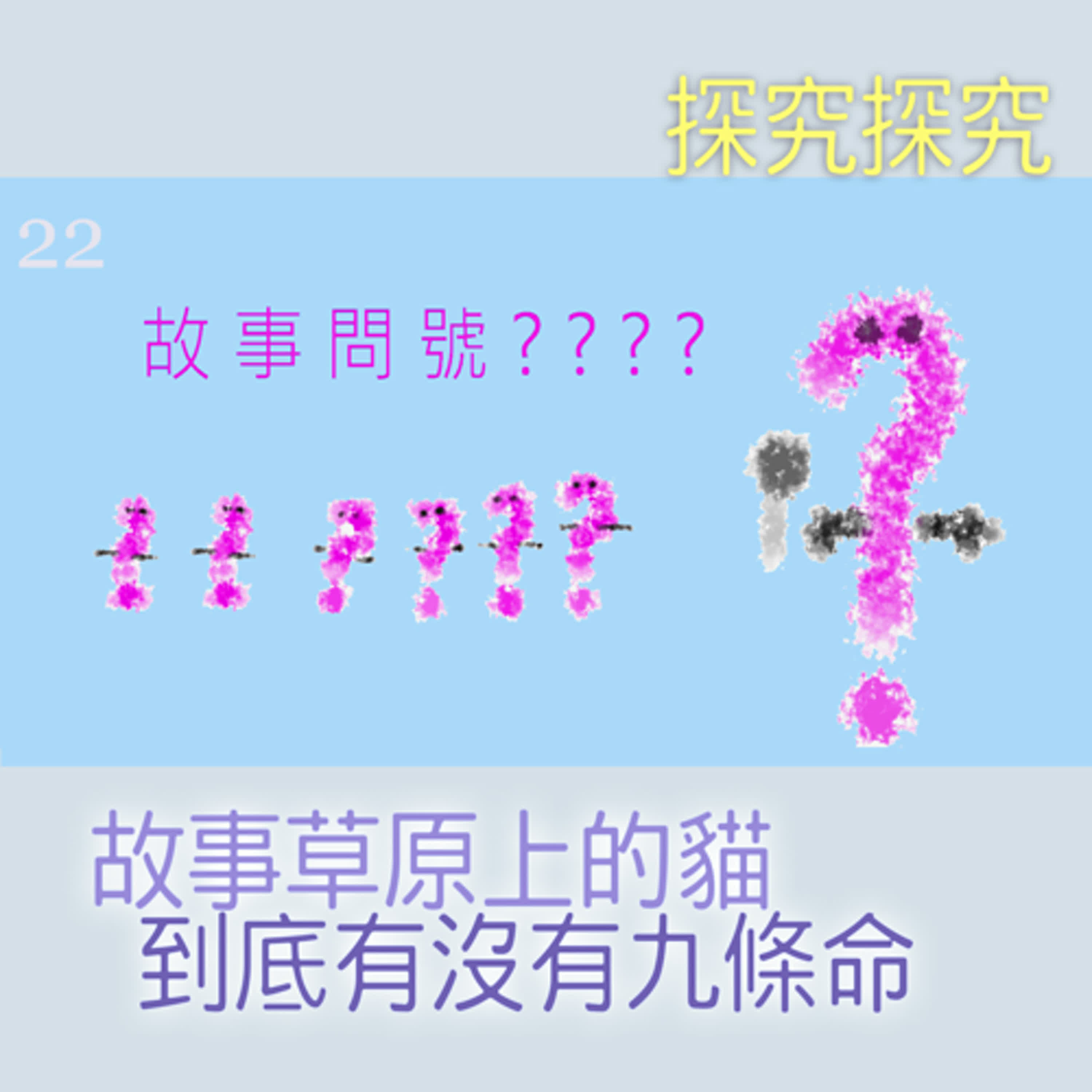 EP401 ❓故事問號｜第22則採訪／探究探究『故事草原上的貓到底有沒有九條命？🐈』～🍍自稱是黃色遠親的漏訪者說:「有，因為 貓 九不離十。」～🦅🦅🦅