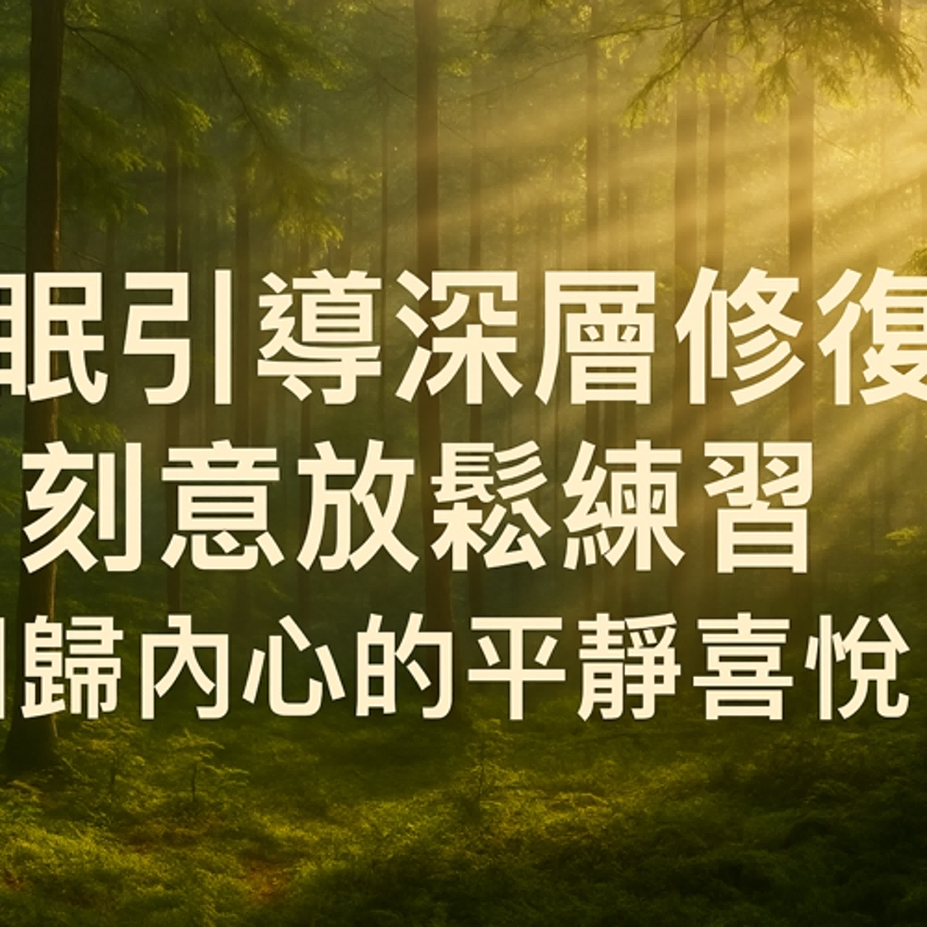 催眠引導深層修復，刻意放鬆練習，回歸內心的平靜喜悅