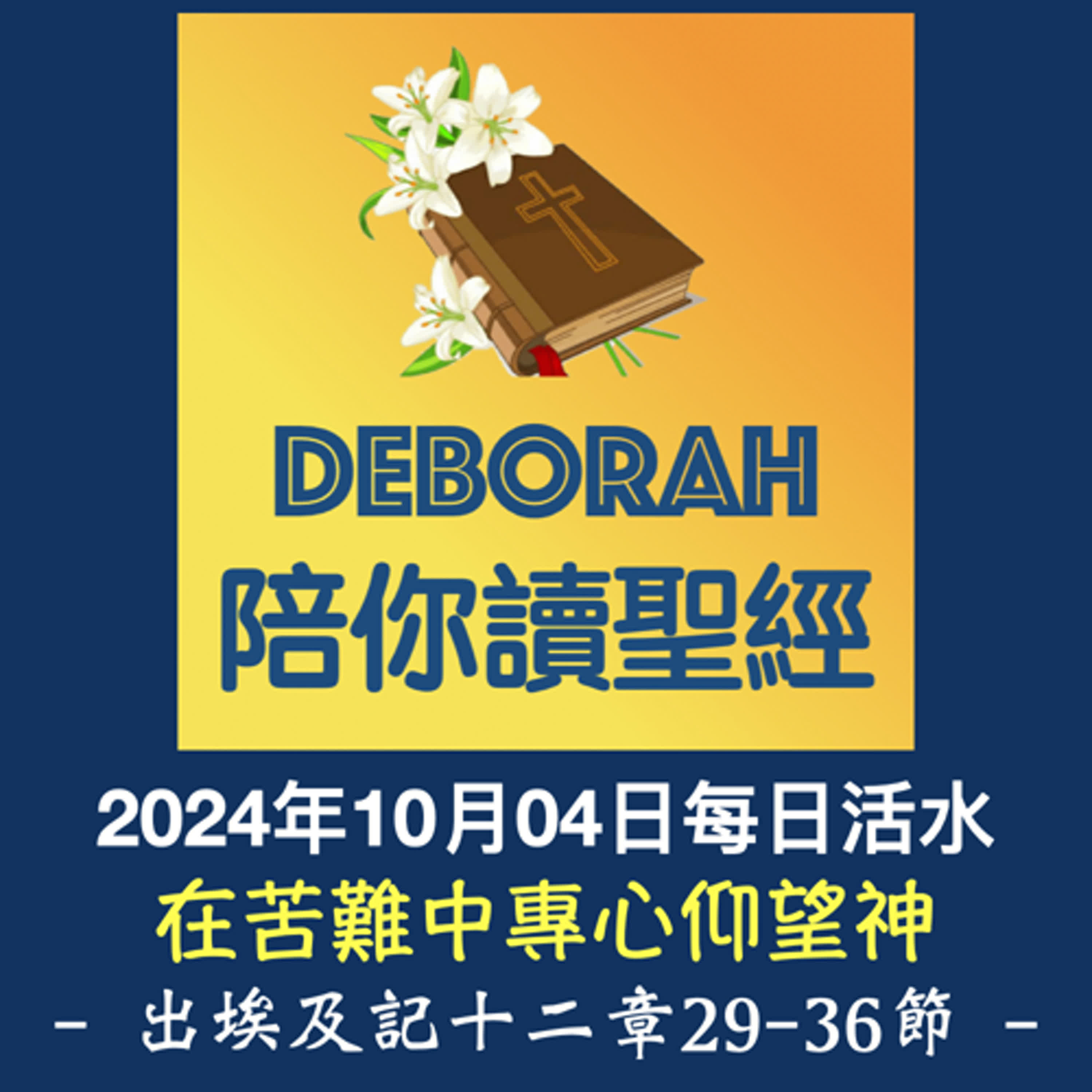 20241004在苦難中專心仰望神（出埃及記十二章29-36節） episode artwork