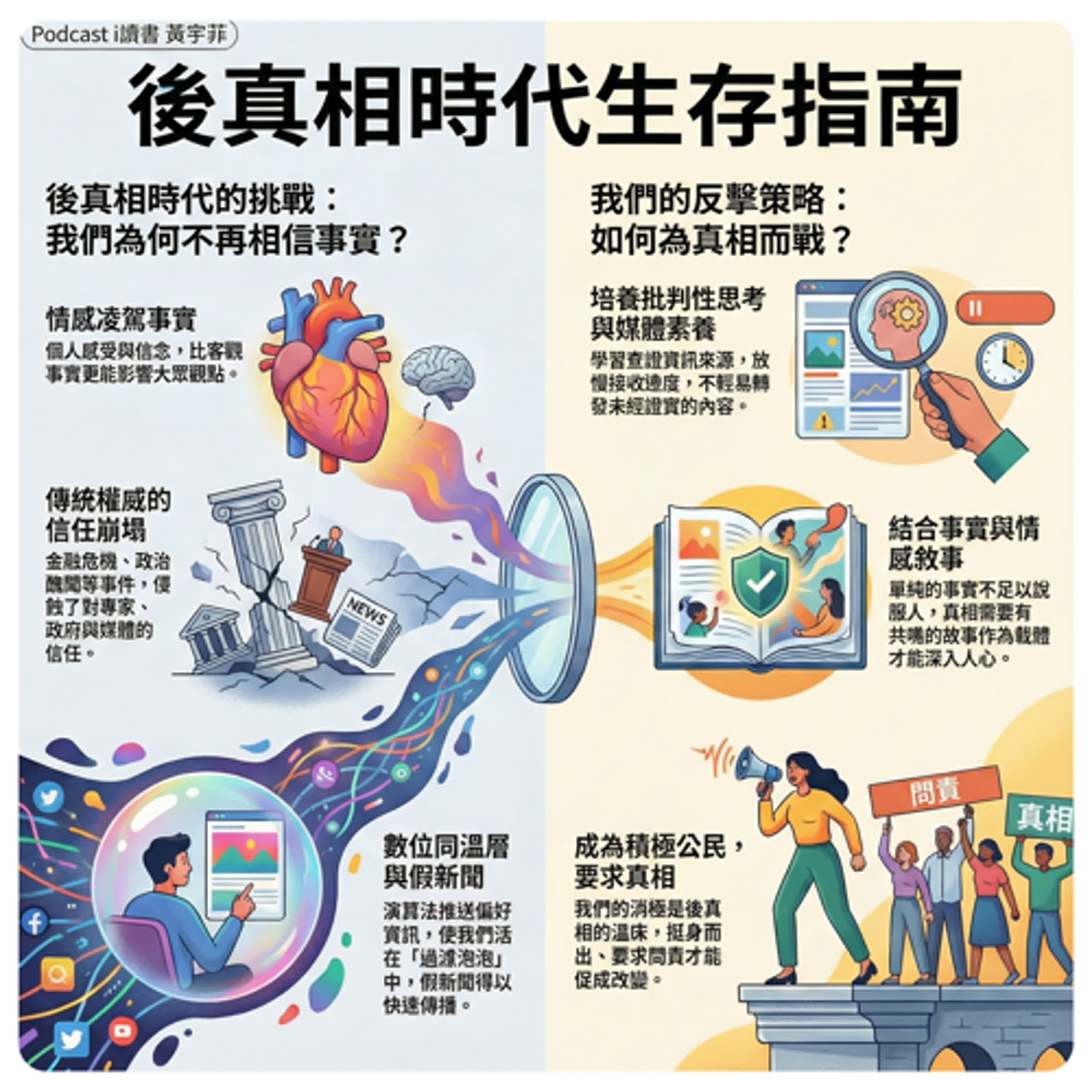 #假新聞時代   #後真相     假新聞最強的武器，是情緒   後真相時代，清醒就是力量   episode artwork