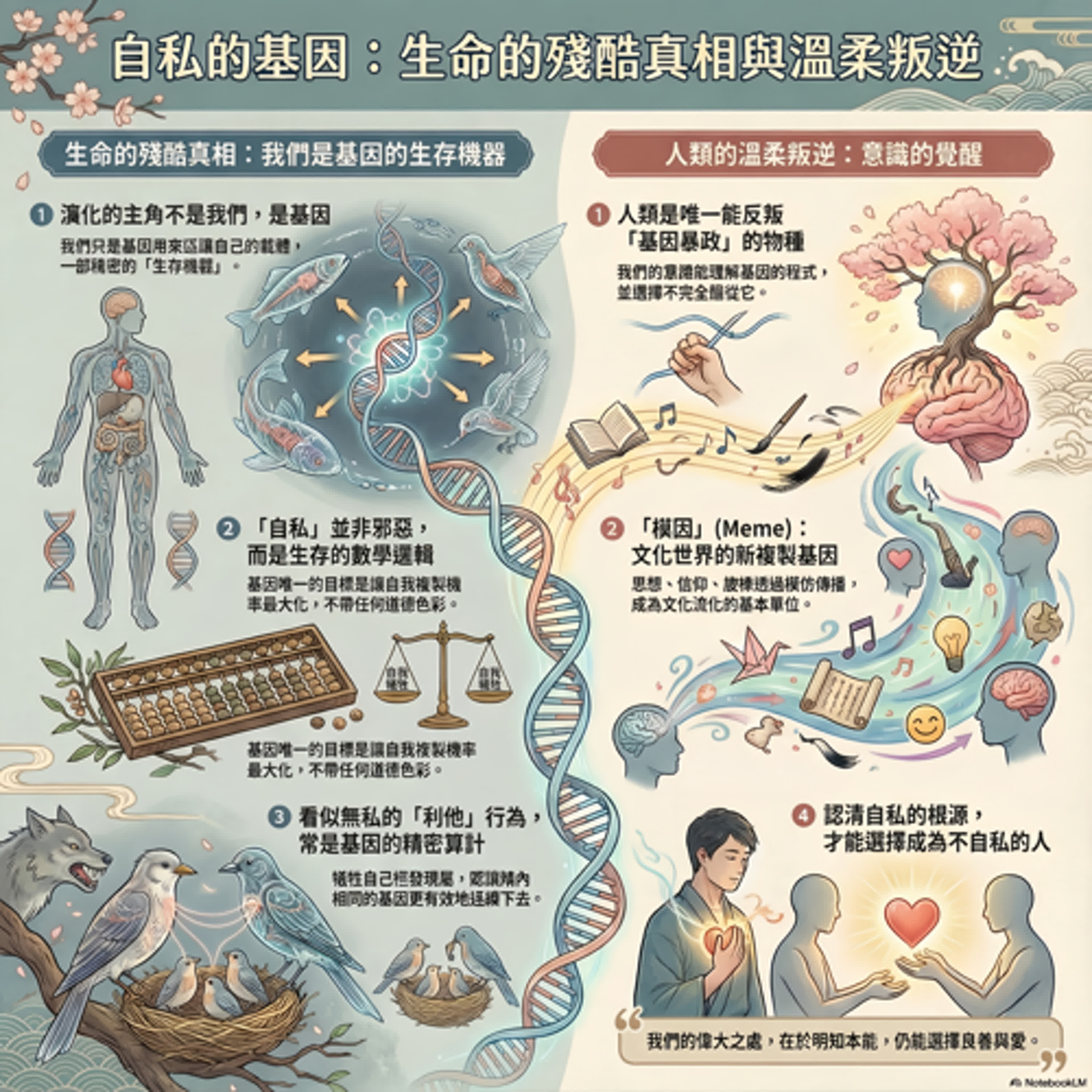 #自私的基因 #理查道金斯    善良，其實只是策略？ 我們都是基因的機器？  愛，是被寫好的程式  還是我們的選擇？  episode artwork