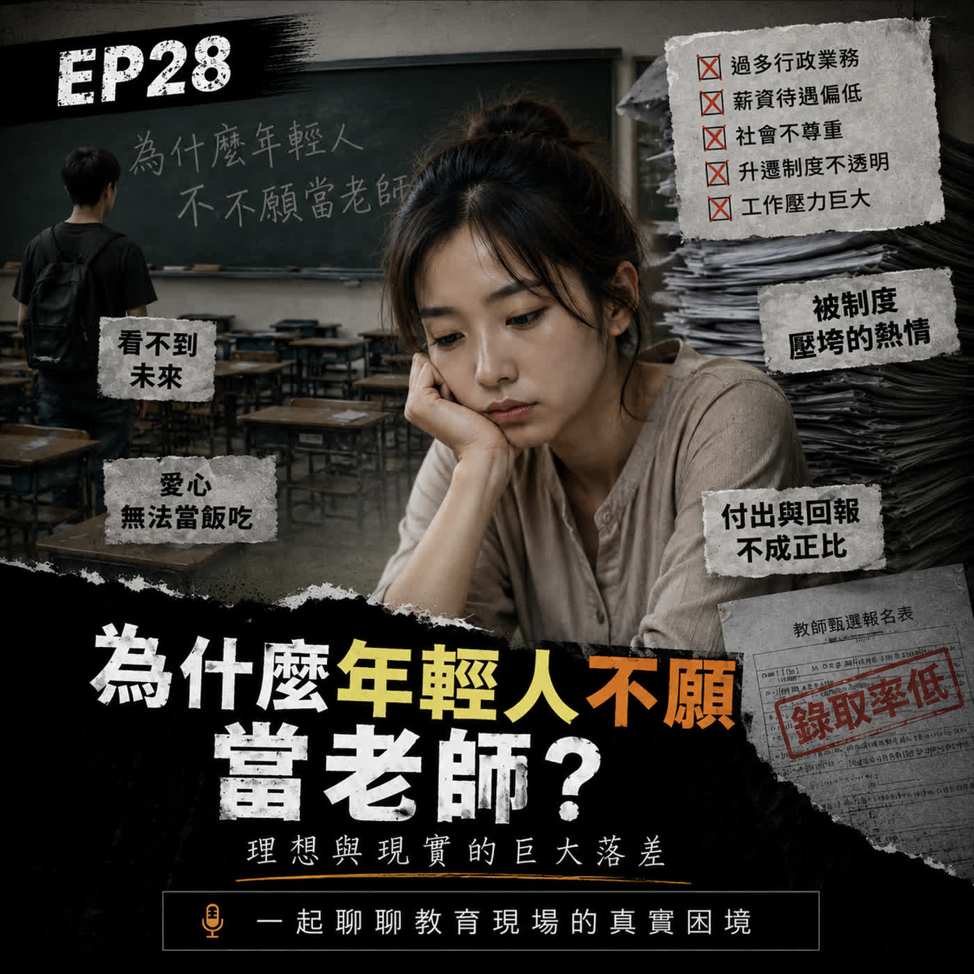 EP28｜為什麼年輕人不願當老師？不是沒熱忱，而是教育現場讓人撐不下去 episode artwork