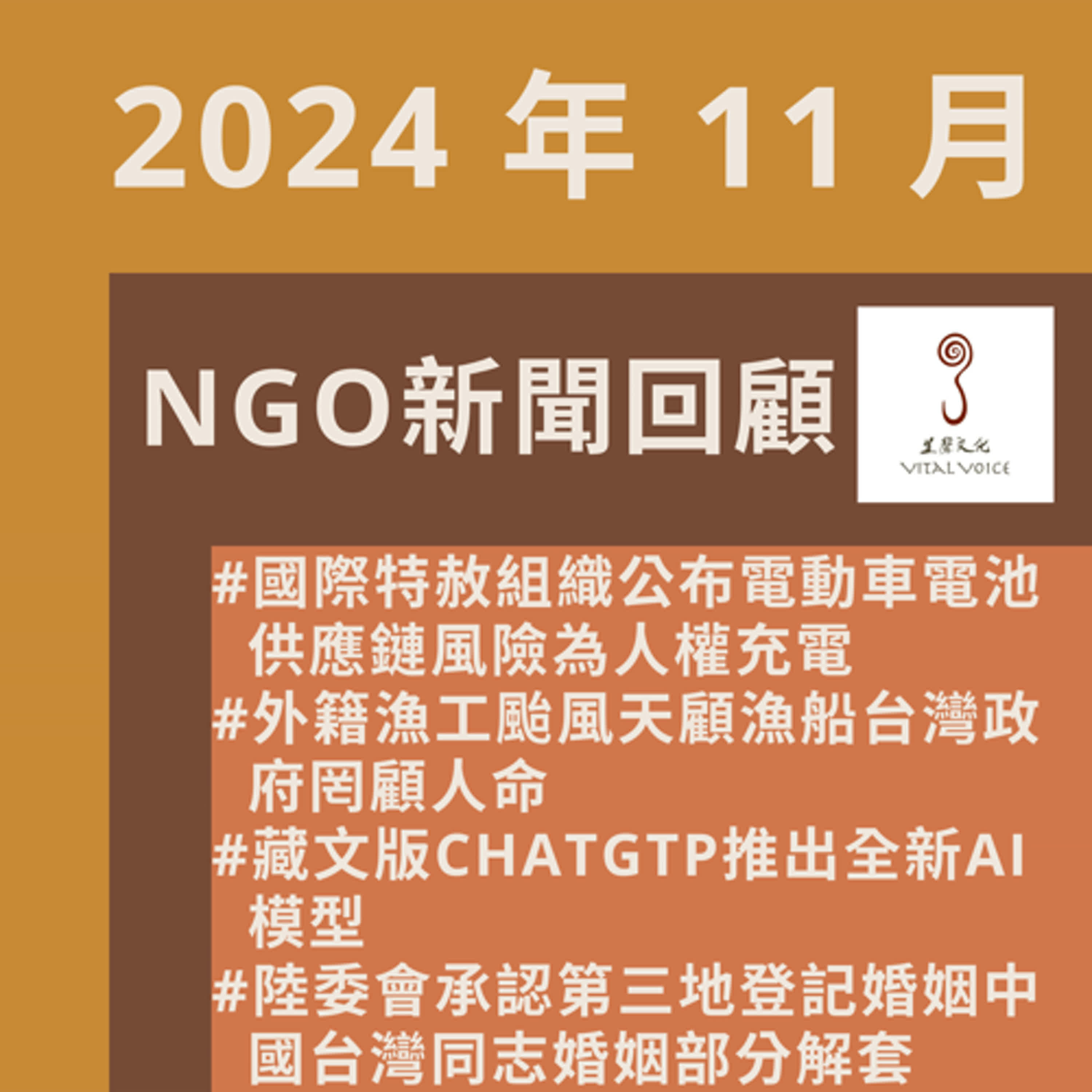 2024年11月 NGO新聞回顧