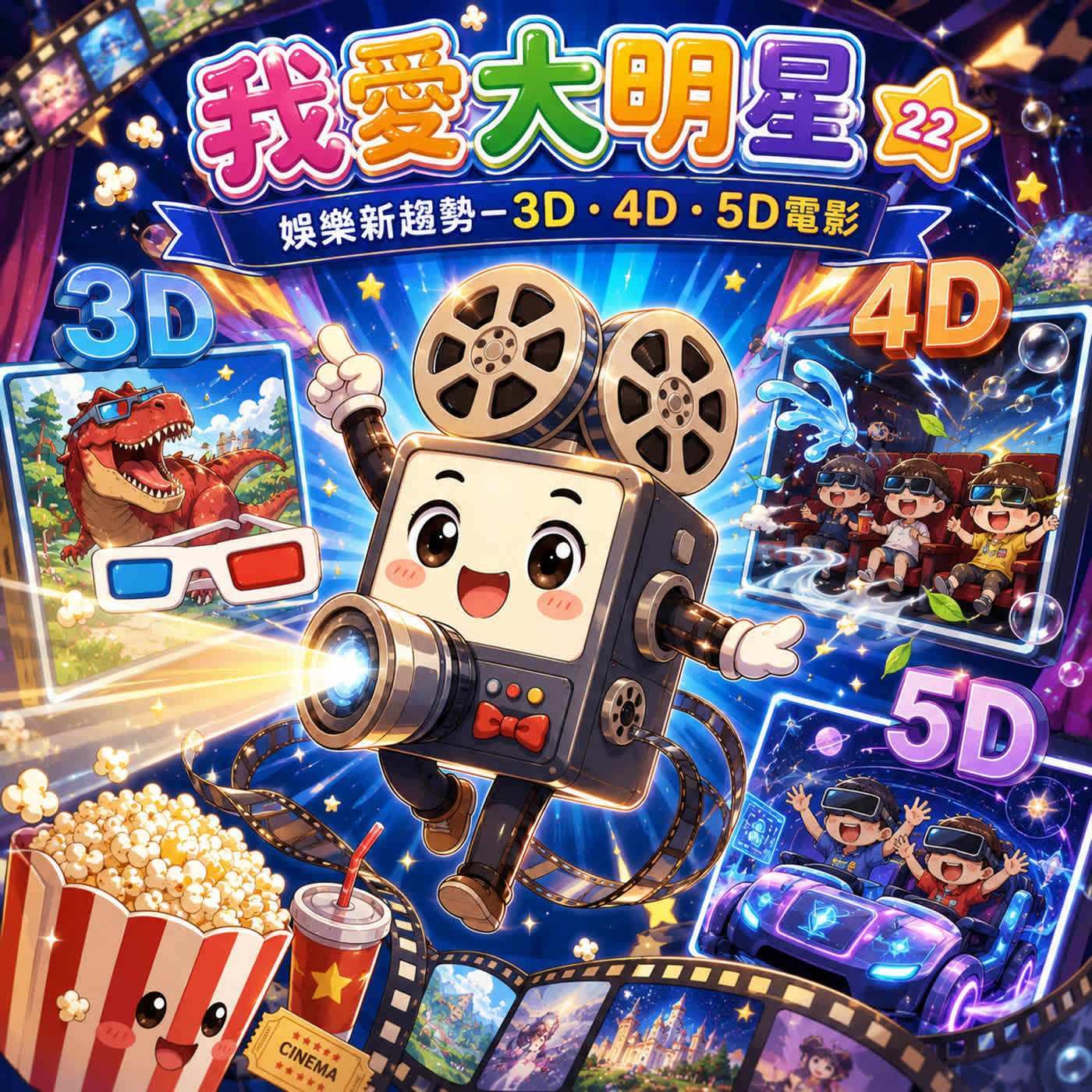 ❤️ 我愛大明星 22｜娛樂新趨勢－3D、4D、5D電影 🍿✨ episode artwork