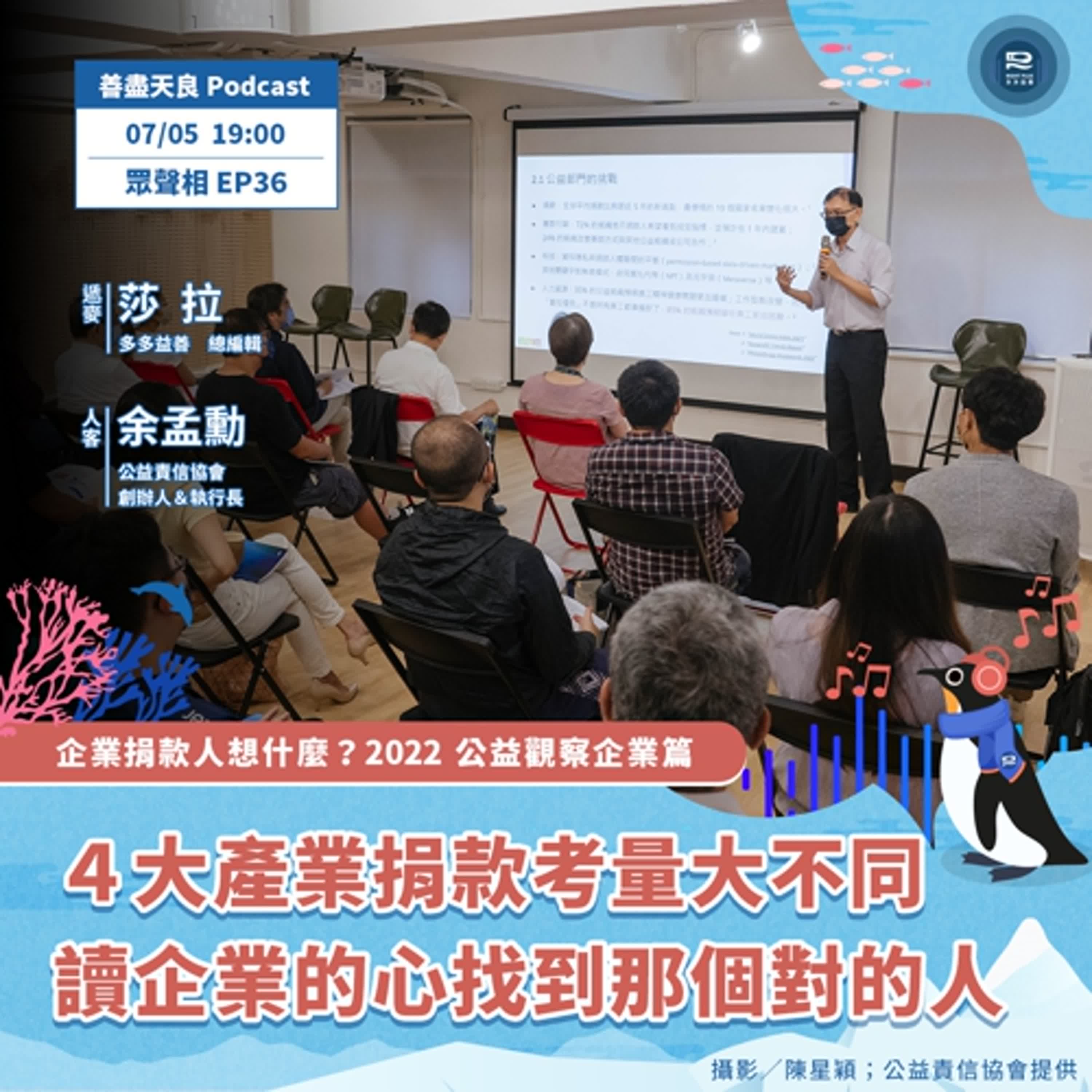【眾聲相 EP36】企業捐款人想什麼？2022 公益觀察報告企業篇 feat. 公益責信協會創辦人 余孟勳