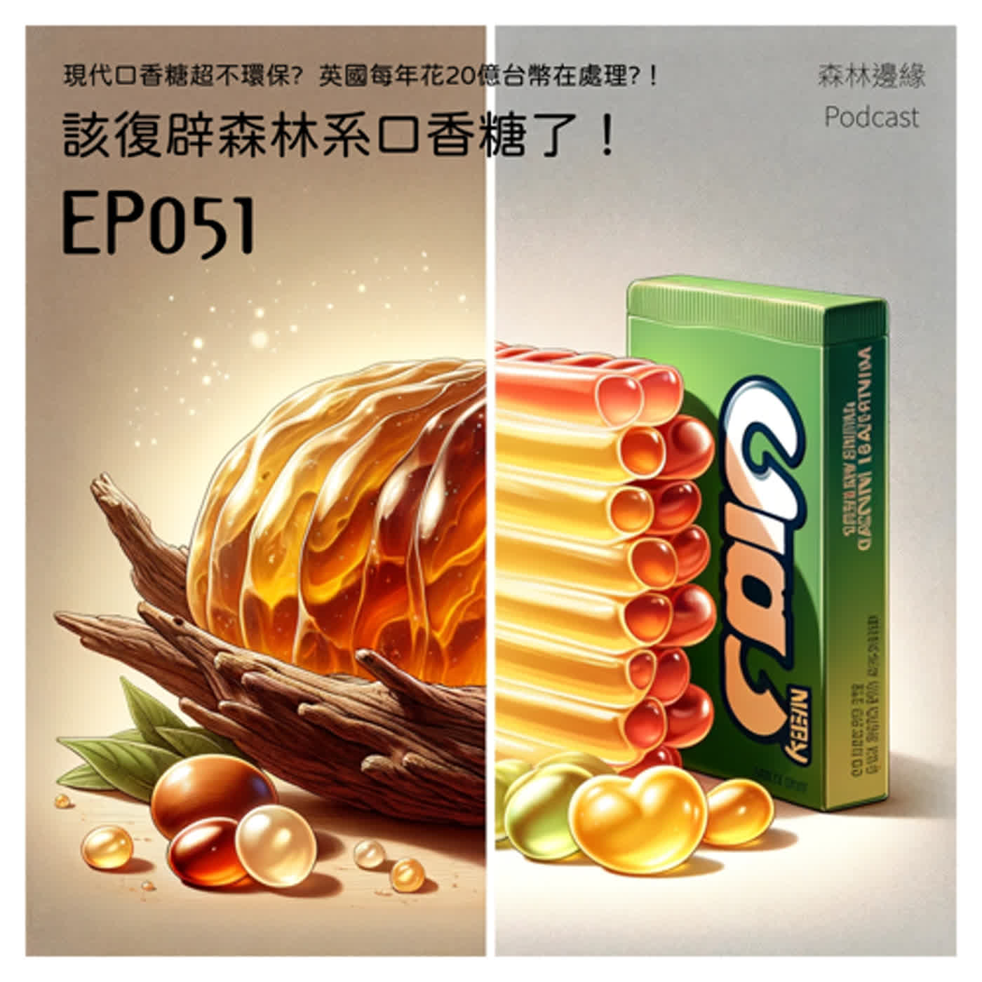 EP051 該復辟森林系口香糖了！現代口香糖超不環保?英國每年花20億台幣在處理?！