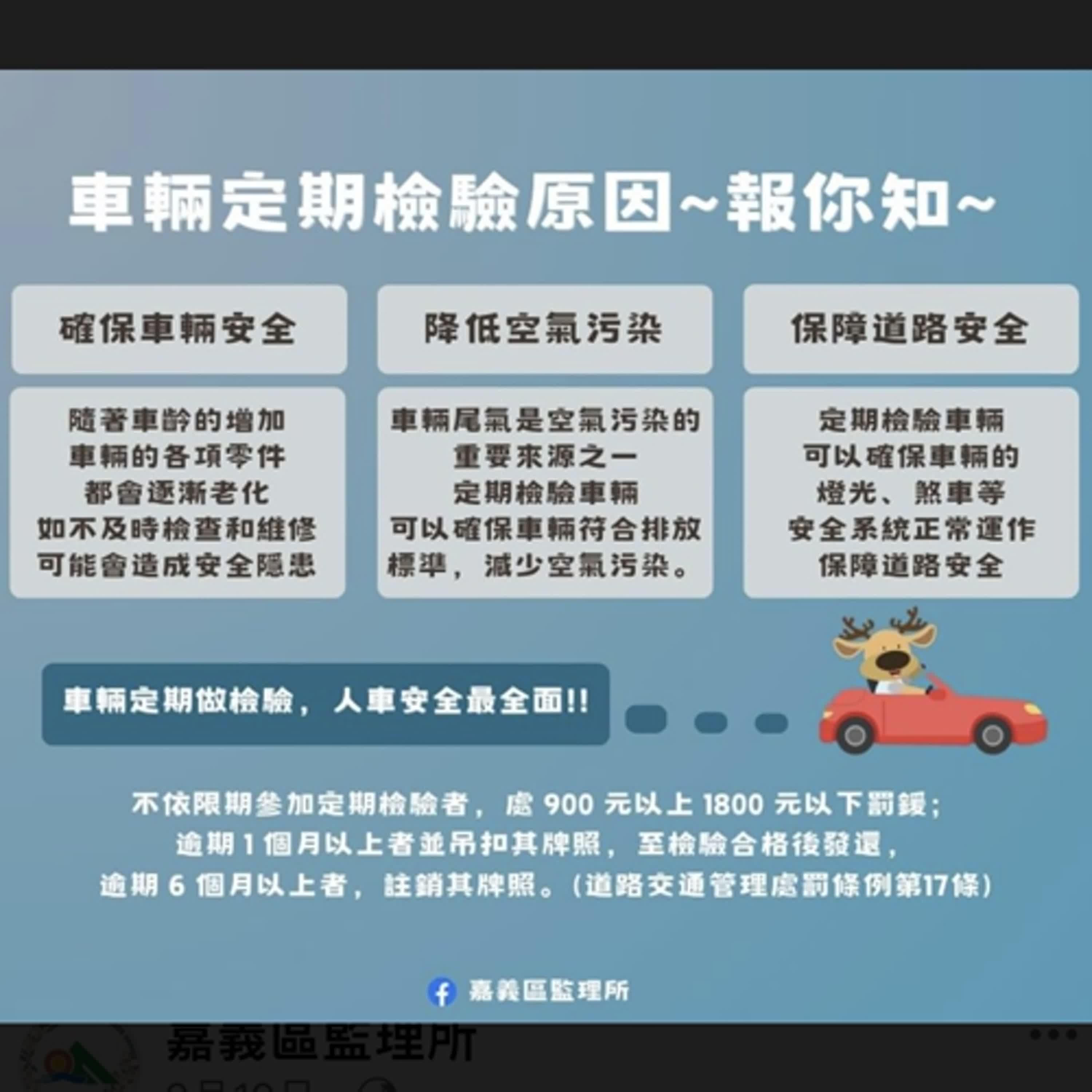 【監理資訊站】車輛逾期檢驗 小心牌照遭註銷
