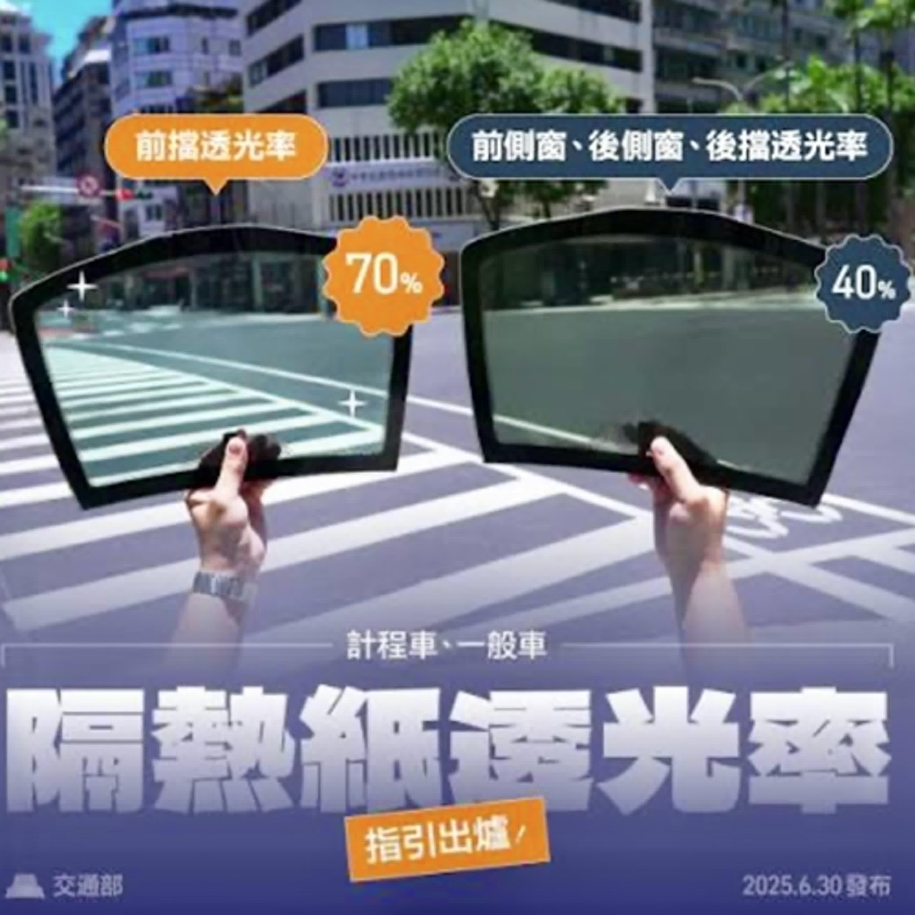 【監理資訊站】115年起汽車車窗及擋風玻璃隔熱紙納管與車輛定檢相關資訊