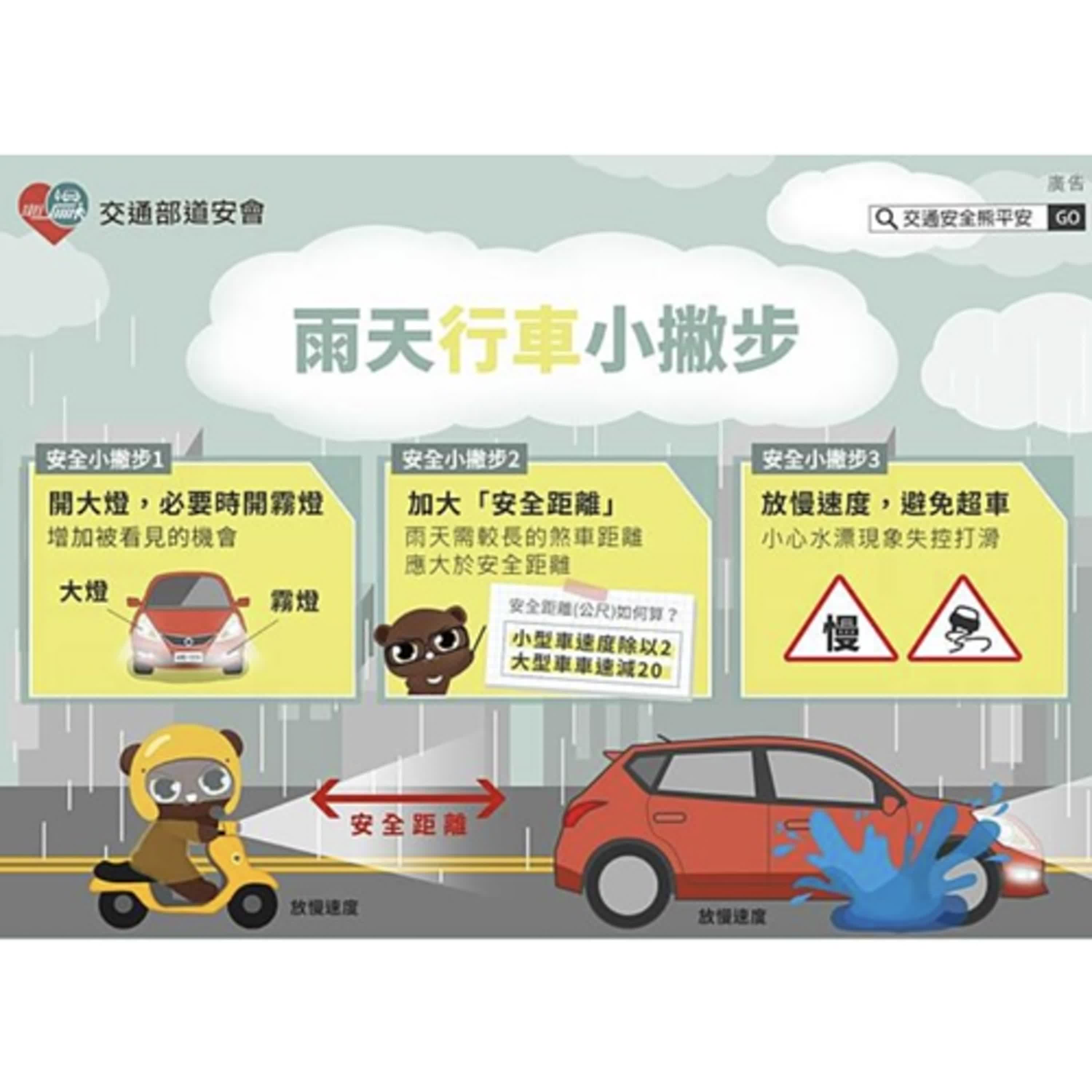 【國道報報】雨神同行 國道警察籲行車前務必檢查車況 行駛途中亦應更加小心以確保行車安全