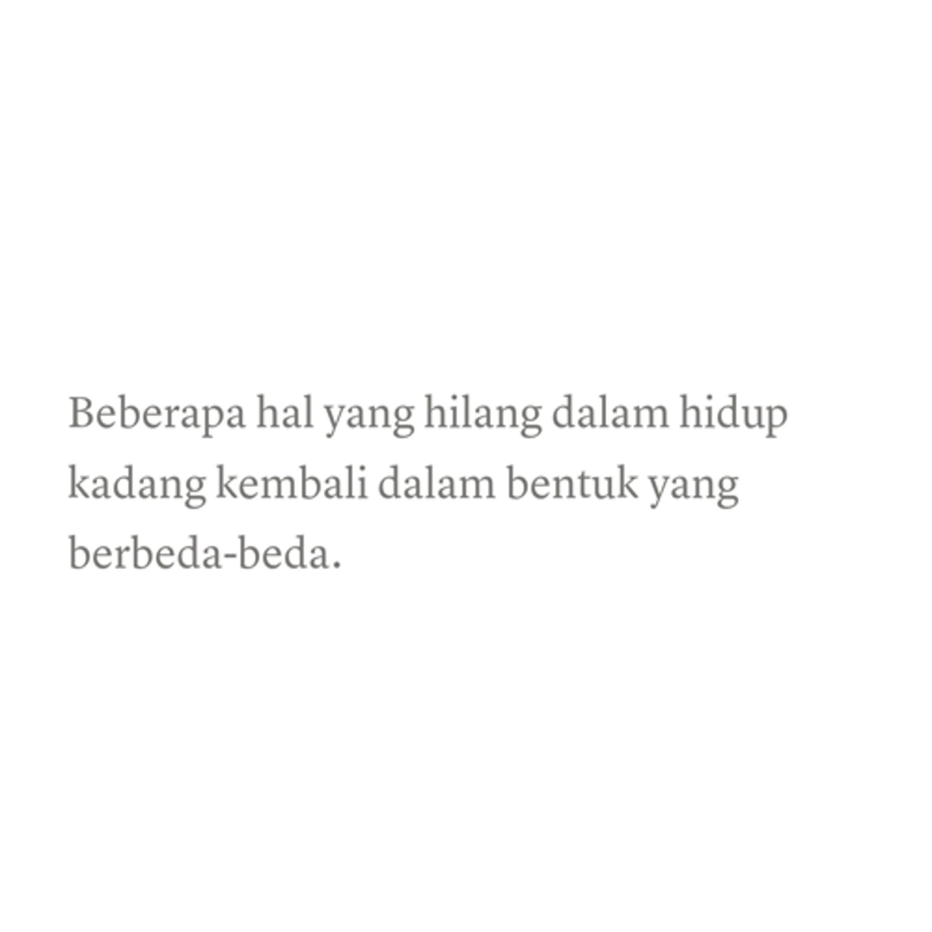 Beberapa hal yang hilang dalam hidup (kadang) kembali dalam bentuk yang berbeda-beda. episode artwork