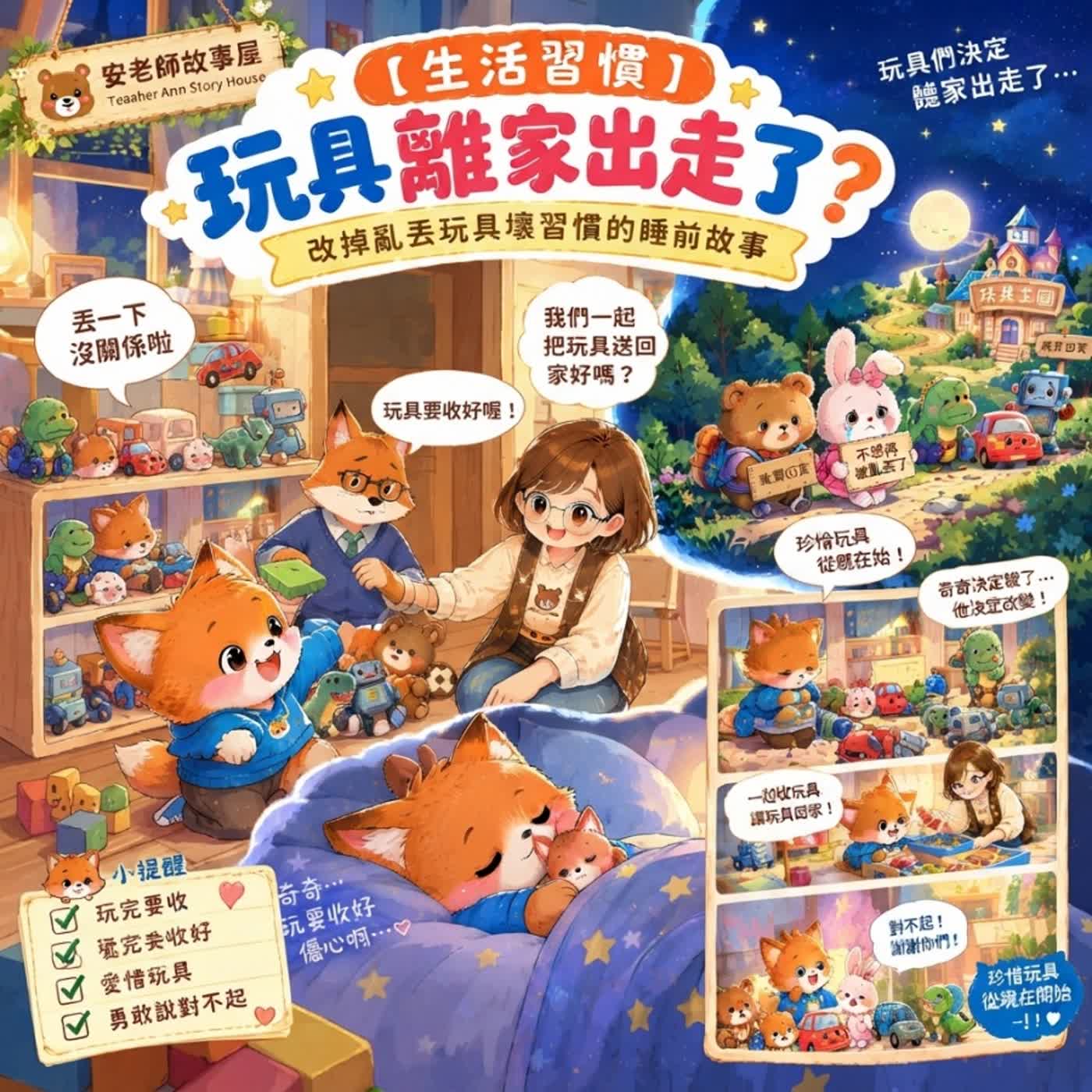 【生活習慣】玩具離家出走了？改掉亂丟玩具壞習慣的睡前故事S1E06