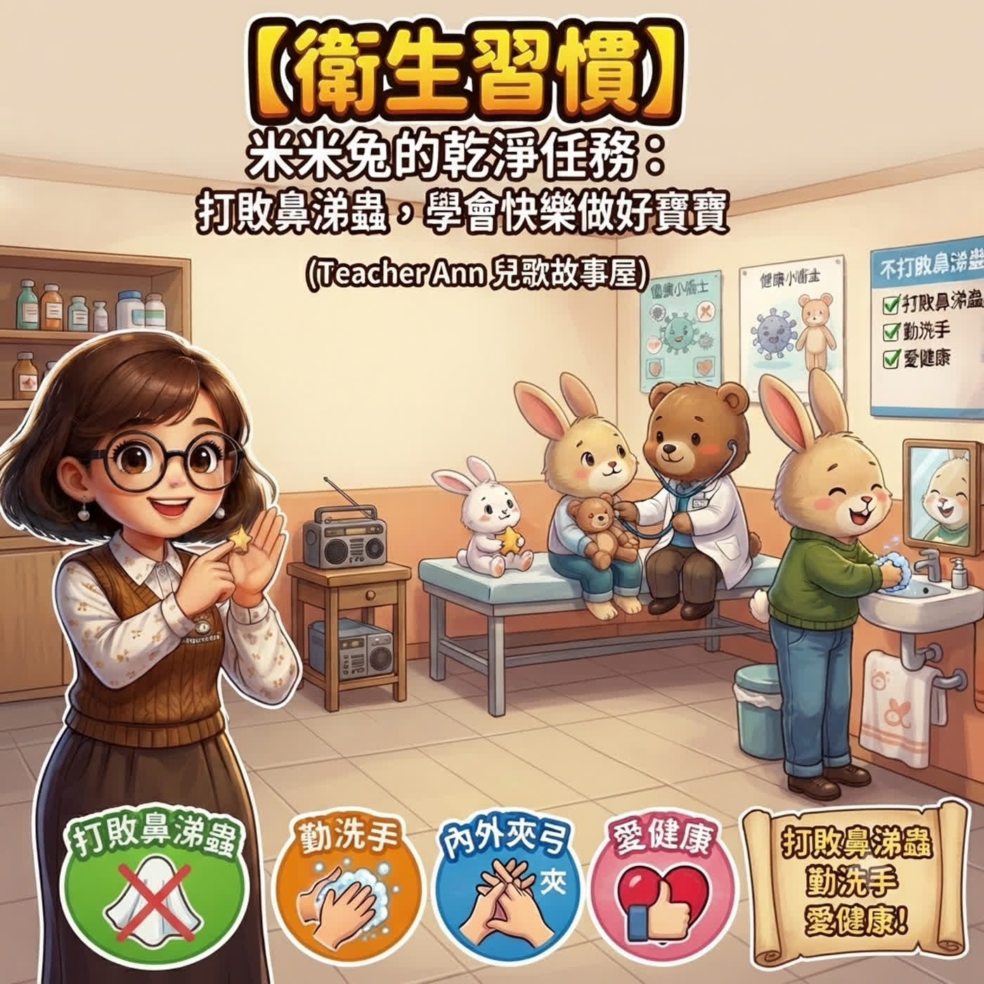 【衛生習慣】米米兔的乾淨任務：打敗鼻涕蟲，學會快樂做好寶寶（S16E01）