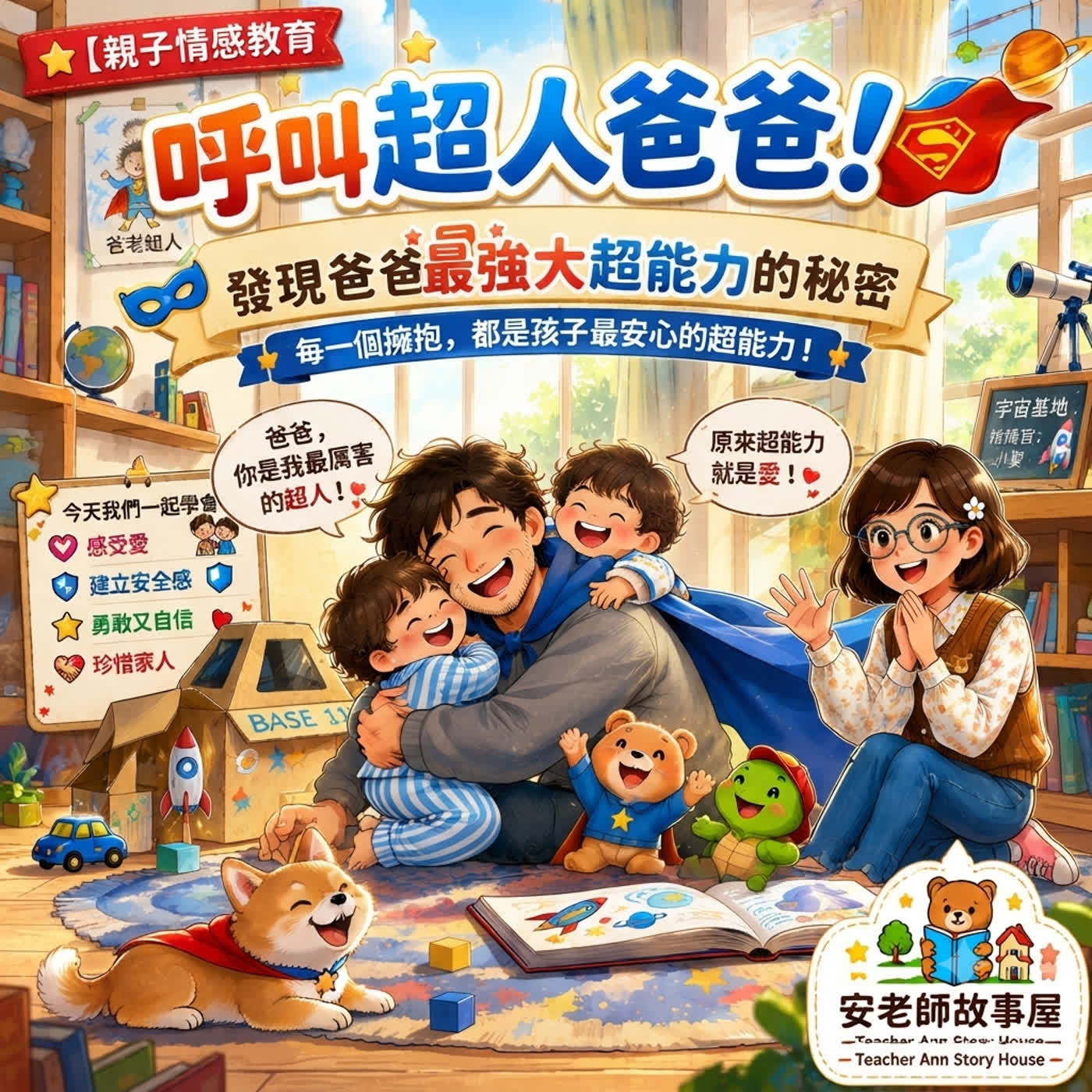 【家庭情感】宇宙無敵超人爸爸：陪伴孩子冒險的溫暖魔法（Teacher Ann 兒歌故事屋 S1E24）