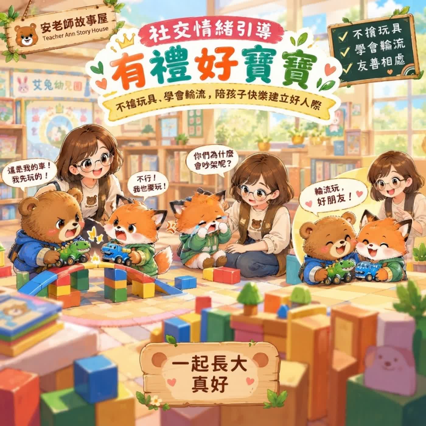 【社交情緒引導】有禮好寶寶：不搶玩具、學會輪流，陪孩子快樂建立好人際（ S19E07）