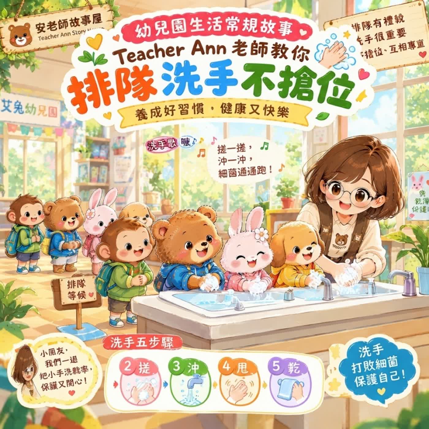 【健康防護/生活常規】排個隊，我們去洗手！建立幼兒衛生好習慣（S16E06）