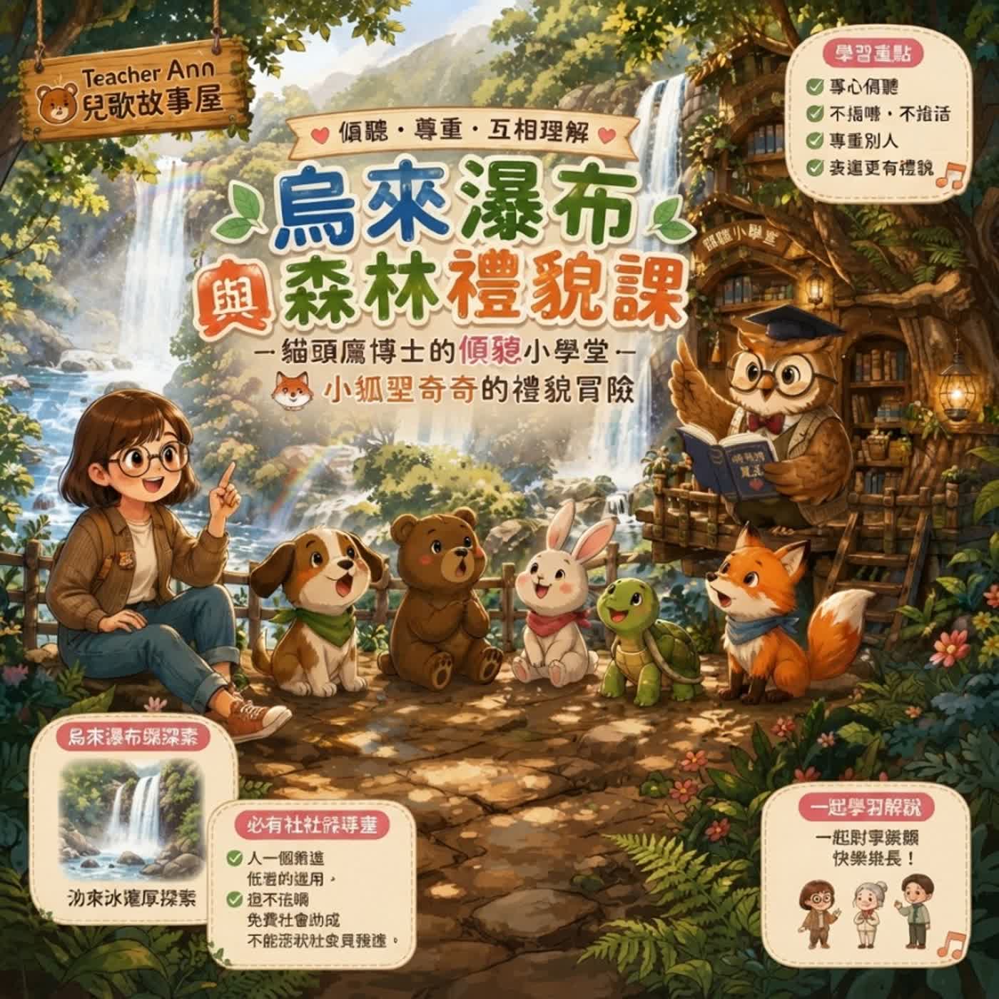 【生活禮貌】烏來瀑布與森林禮貌課：學會傾聽與尊重，跟打岔說拜拜（S19E03）