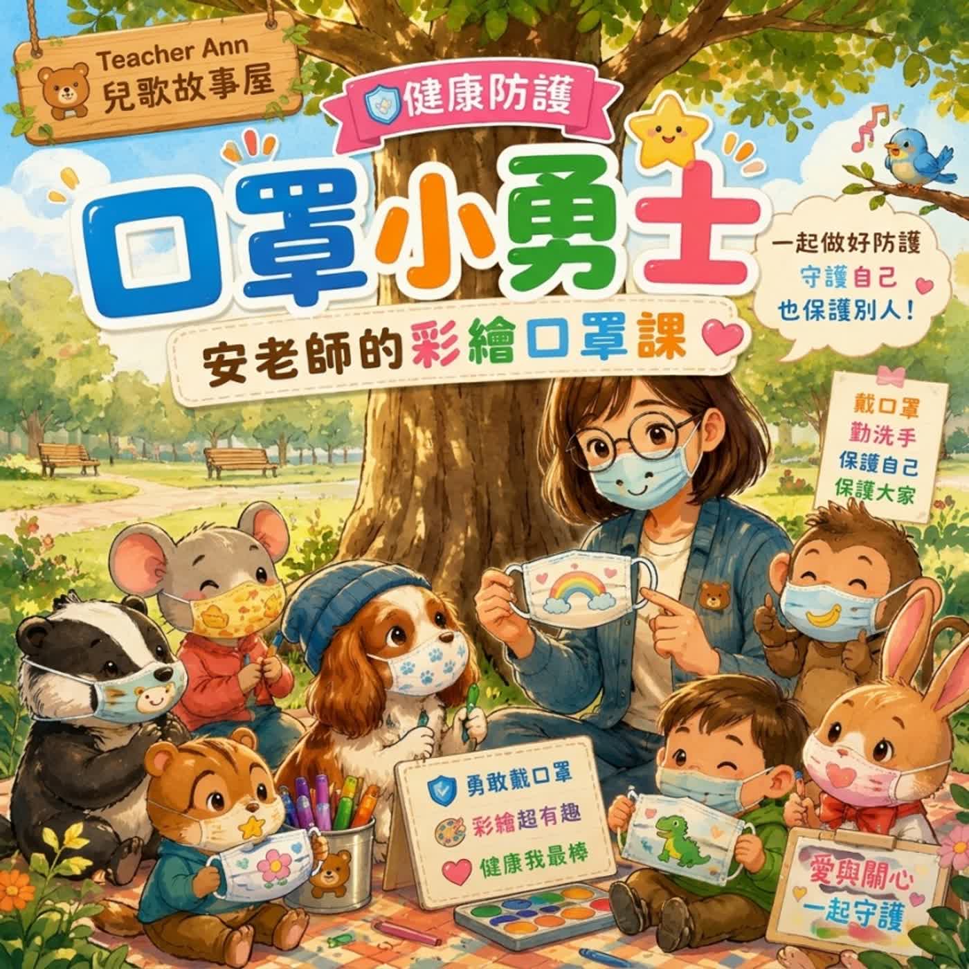 【健康防護】口罩小勇士：安老師的彩繪口罩課（Teacher Ann 兒歌故事屋S16E04）