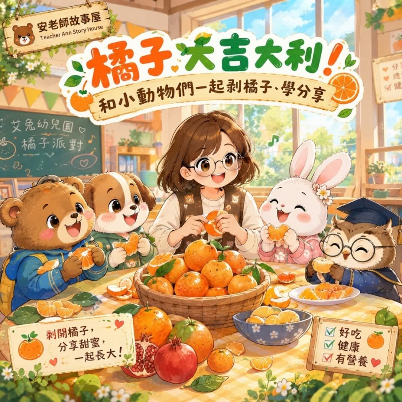 【親子分享】橘子大吉大利！和小動物們一起剝橘子、學分享S15E12