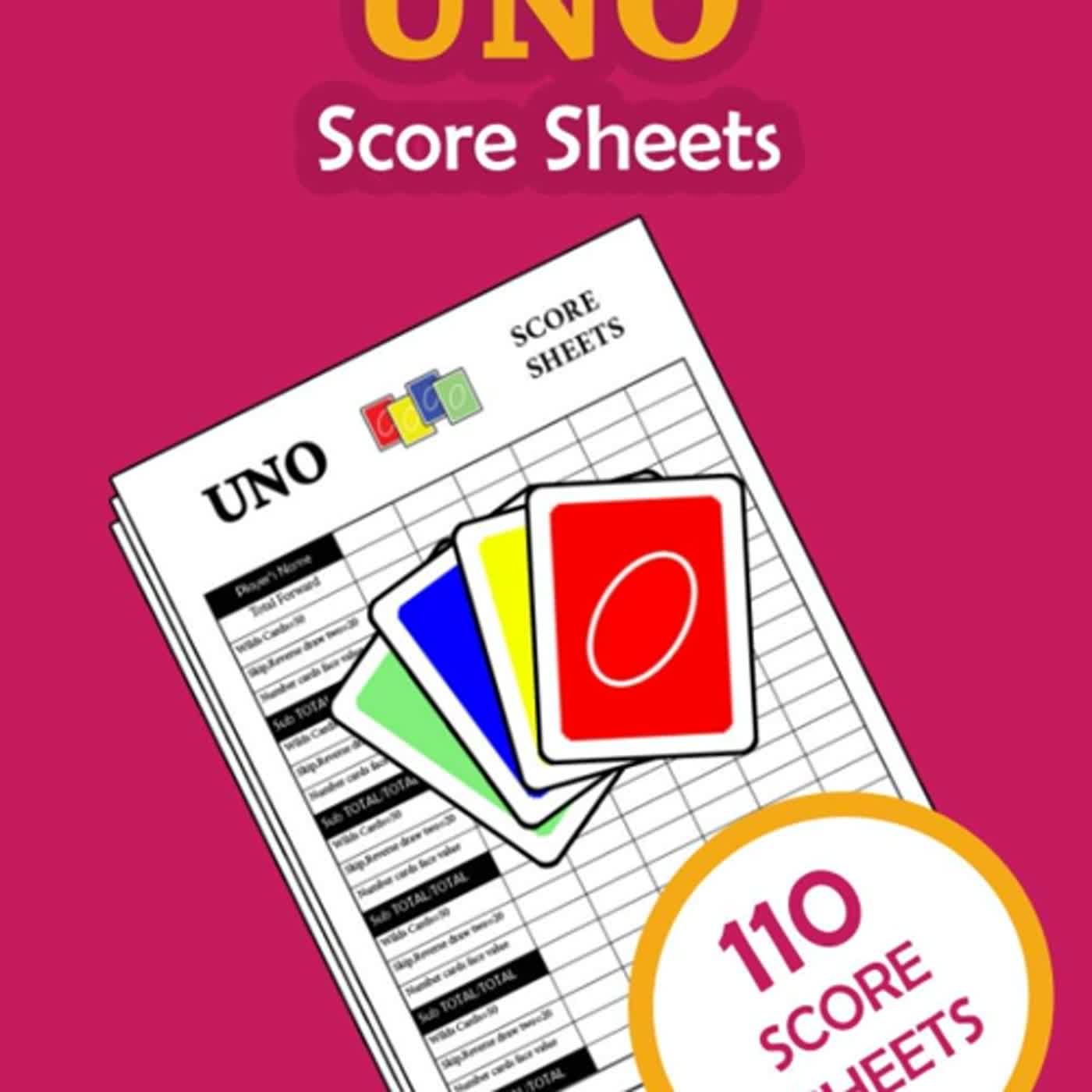 UNO FLIP Score Sheets: 100 Large Score sheets (Score Record Book for UNO  Flip Card Game) Score Pads for UNO Flip Funny Game (Large Score card  (Paperback)