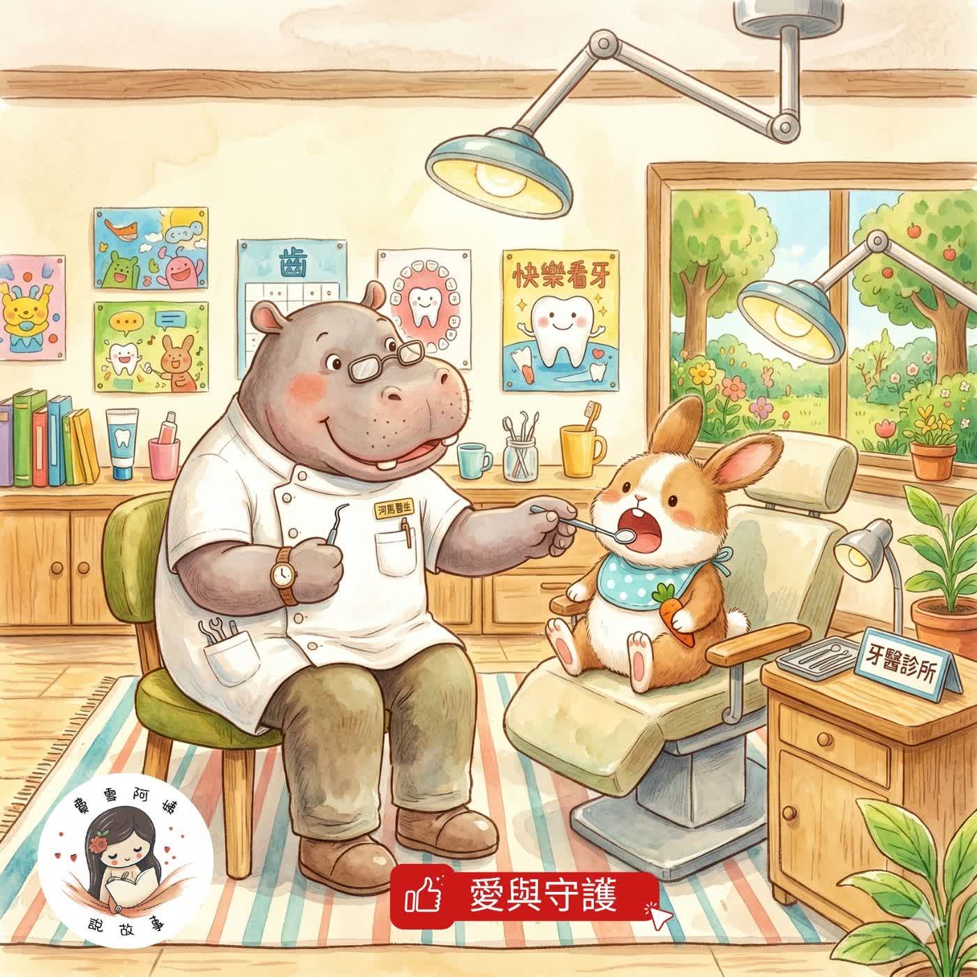 睡前故事 EP156 《守護笑容》— 河馬爸爸的牙醫故事|職業認知、克服看牙恐懼|爸爸去上班系列2