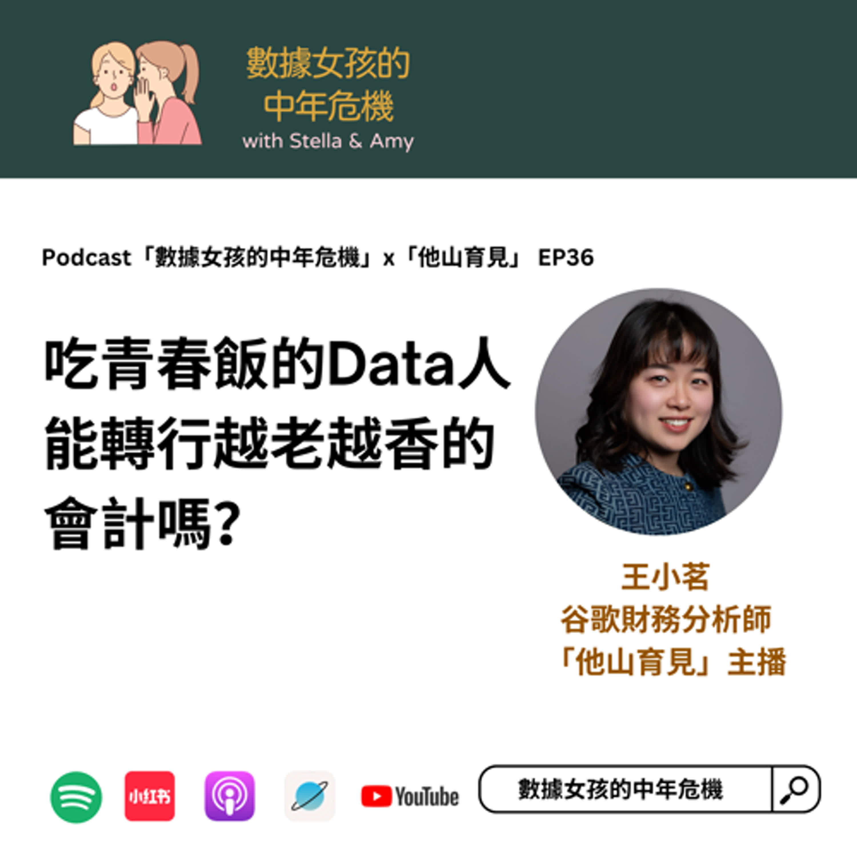 cover of episode EP36：吃青春飯的Data人 能轉行越老越香的會計嗎？ -- 本期串台「他山育見」
