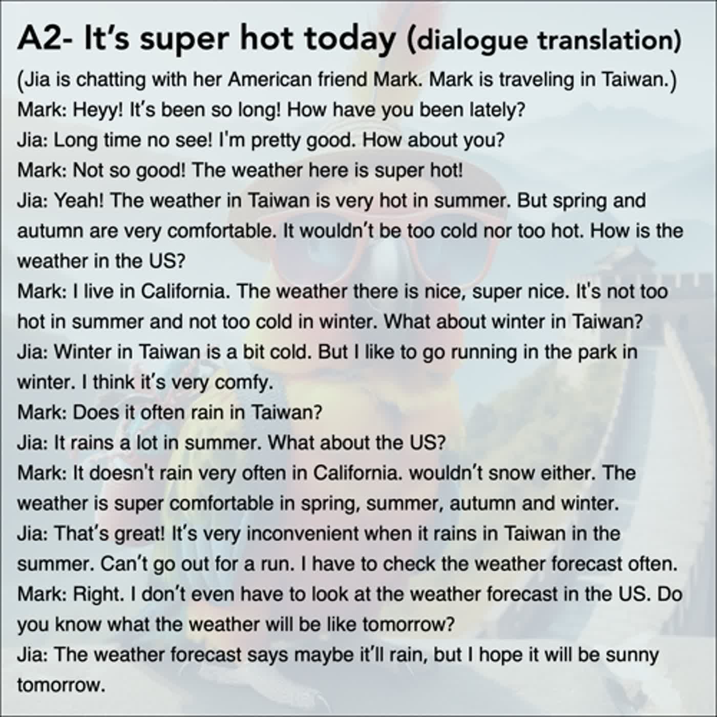 A2- It’s super hot today │ Storytelling Mandarin