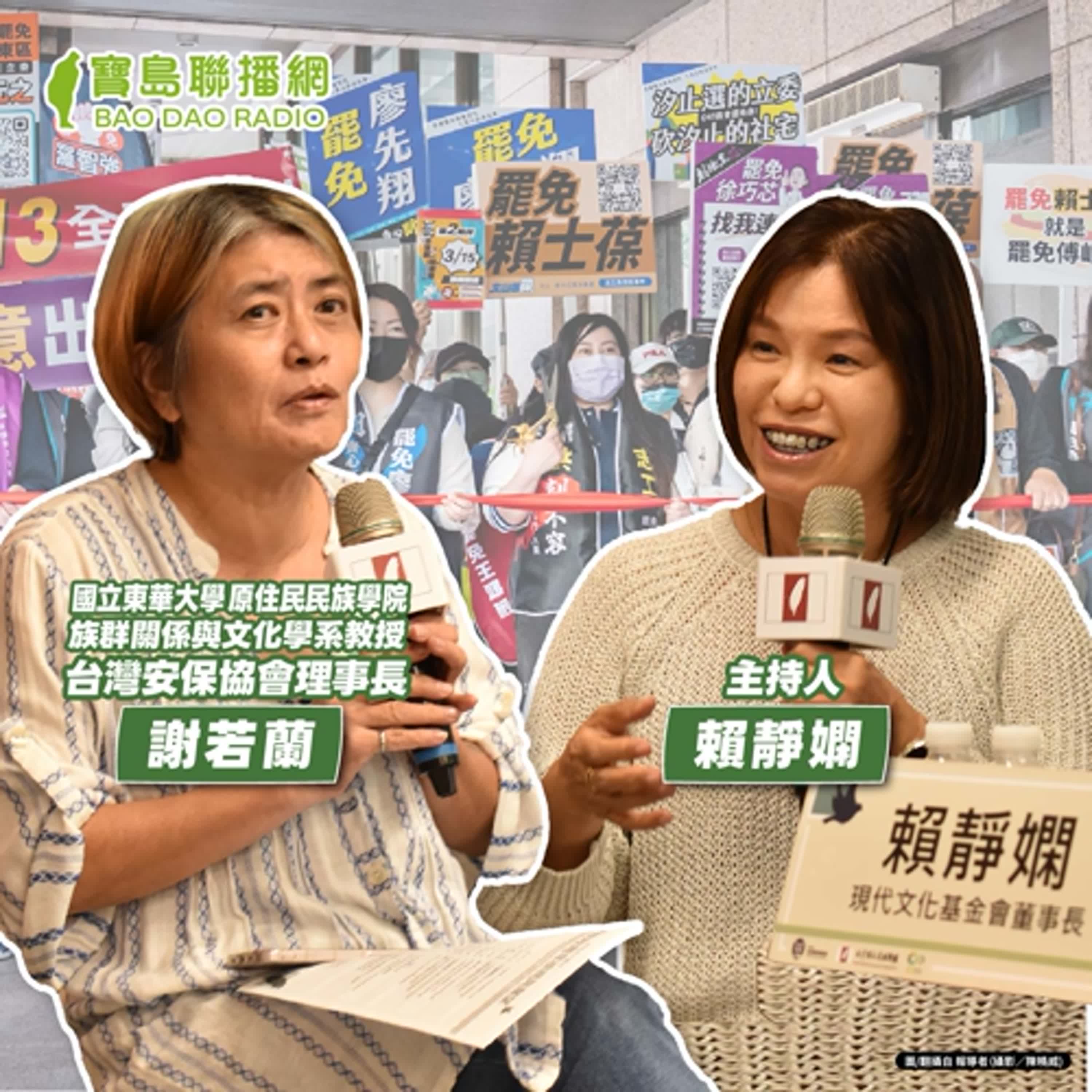 cover of episode 【寶島有意思】台灣民主向前走！她從大罷免行動看女力崛起風潮│主持人賴靜嫻 ft.國立東華大學原住民民族學院族群關係與文化學系教授、台灣安保協會理事長謝若蘭 