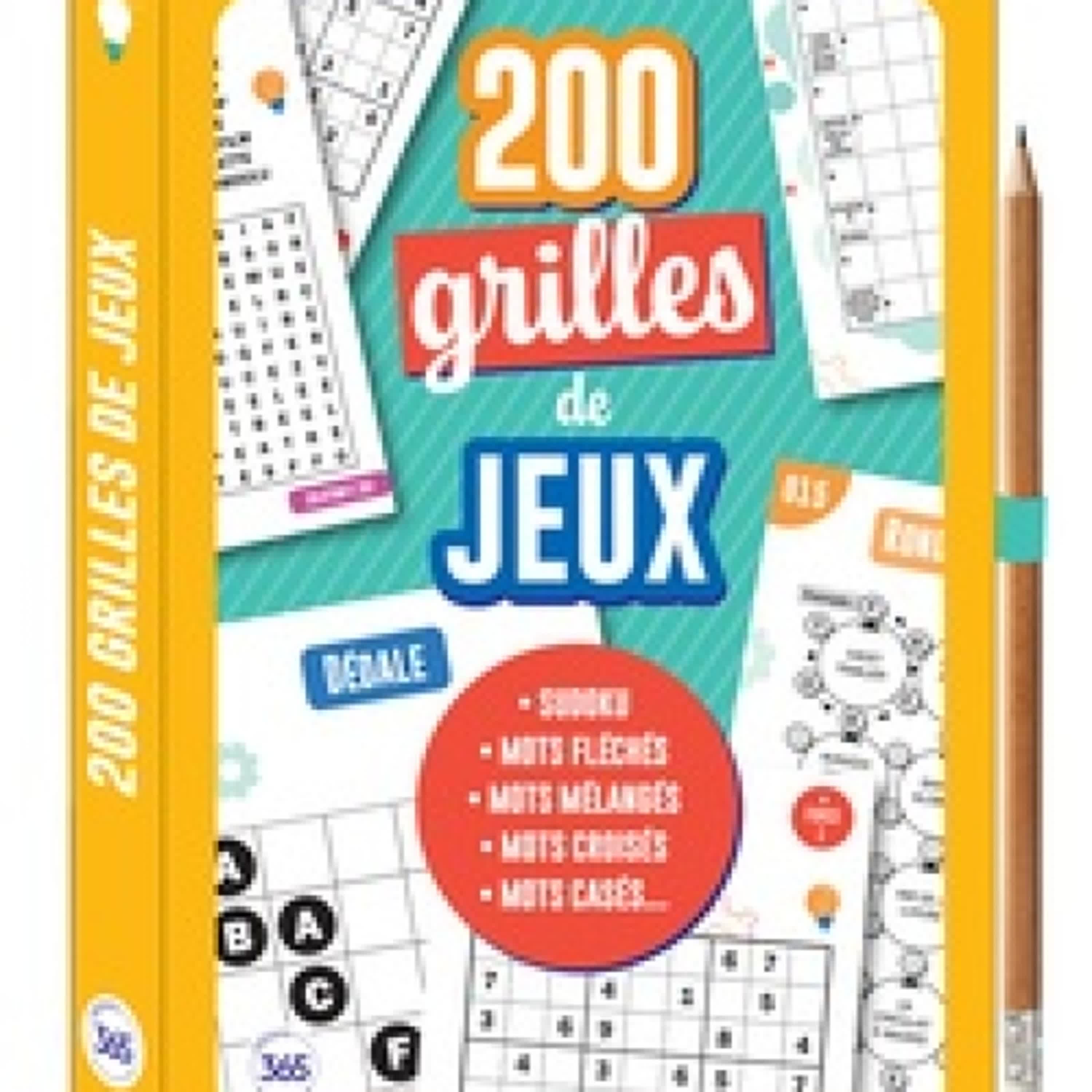 {téléchargement pdf} 200 grilles de jeux - Sudoku, mots fléchés, mots mélangés, mots croisés, mots casés... Avec un crayon offert