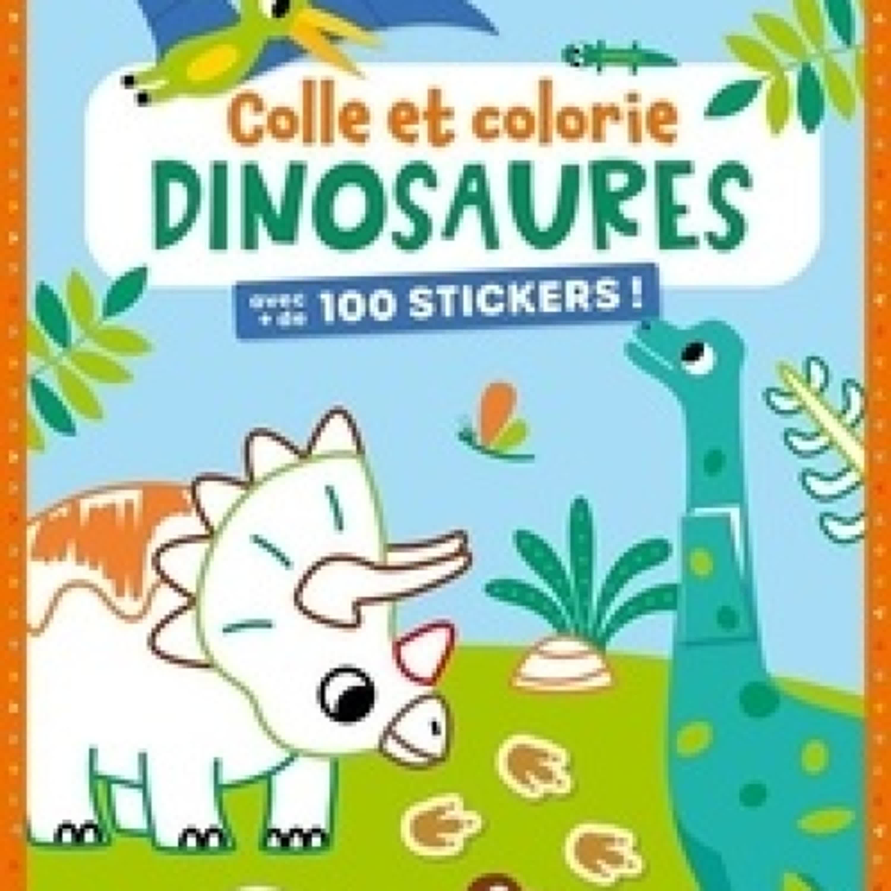 Lire en ligne : Colle et colorie Dinosaures - Avec plus de 100 stickers !