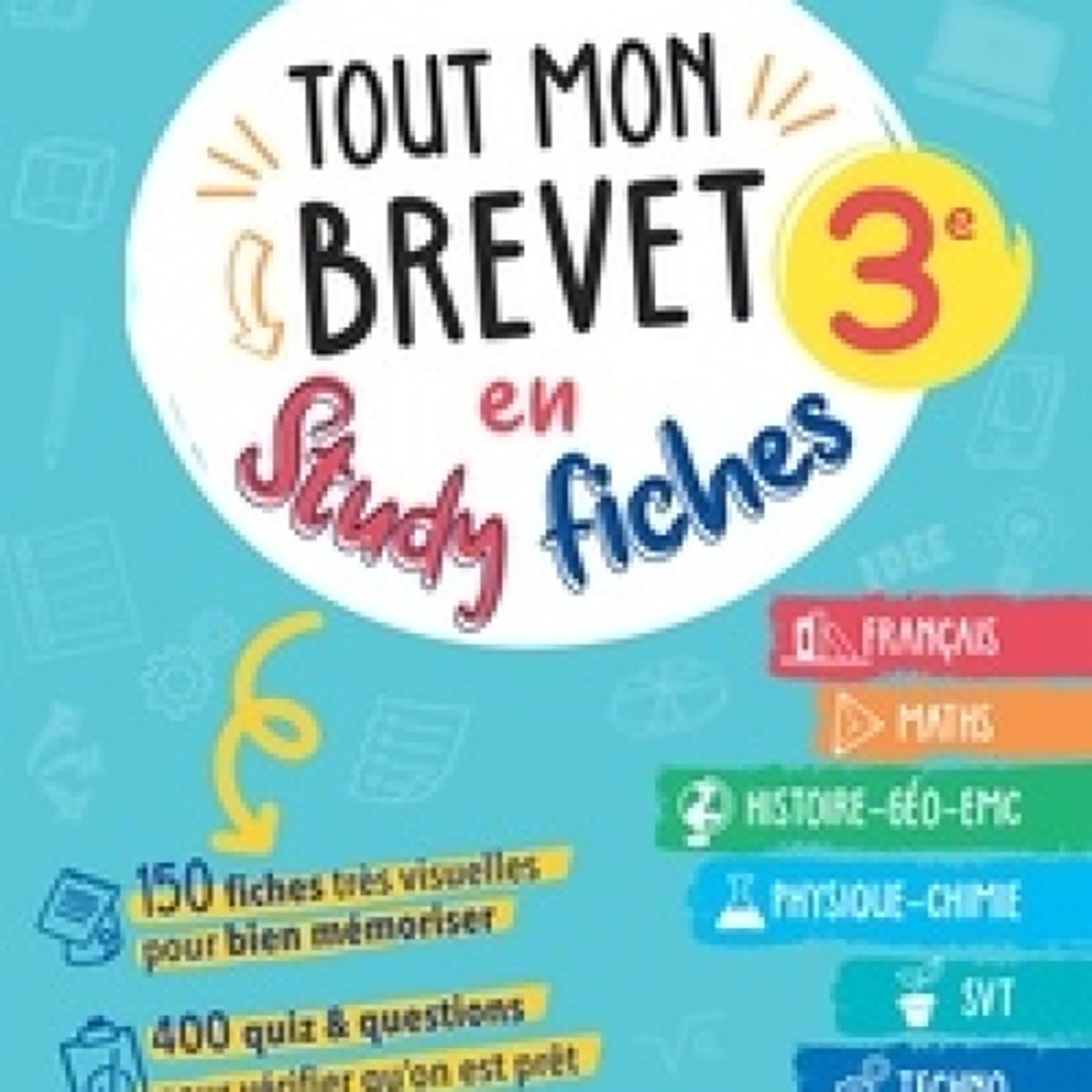 [Kindle] Tout mon brevet 2025 en studyfiches - 3e (toutes les matières) - fiches visuelles & quiz pour réviser son brevet facilement téléchargement