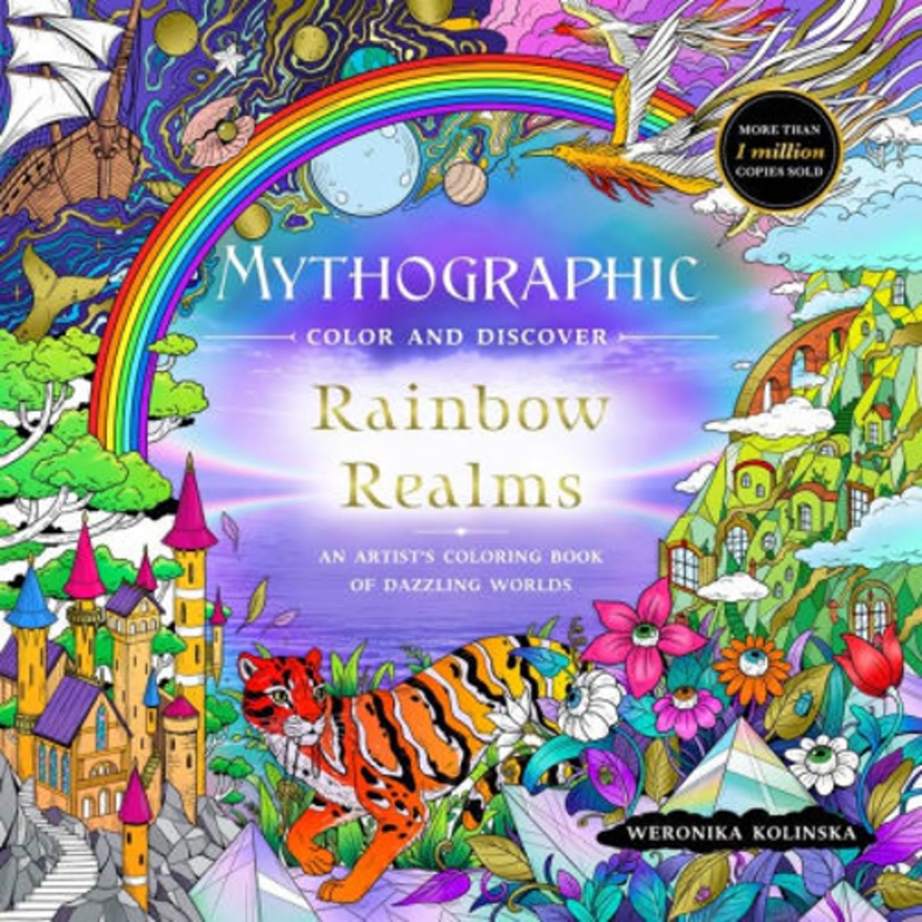 Mythographic Color and Discover: Rainbow Realms: An Artist's Coloring Book of Dazzling Worlds by Weronika Kolinska on Iphone New Format