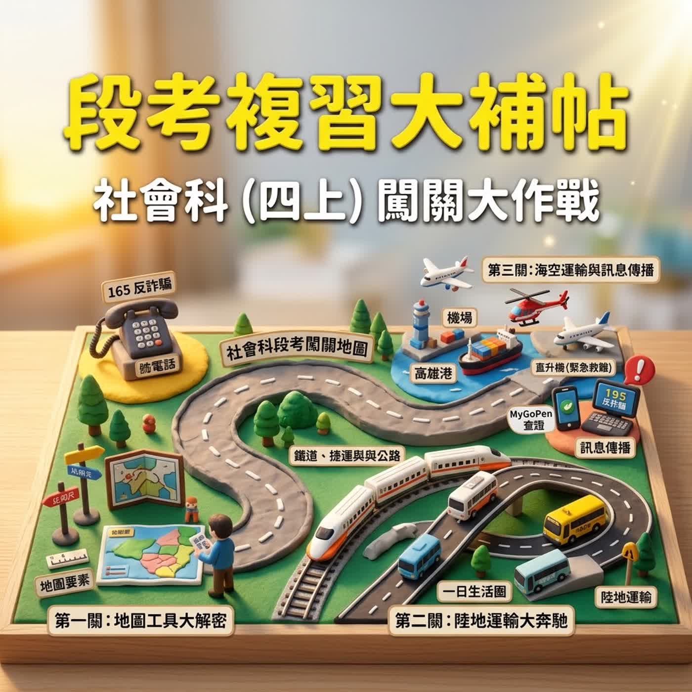 [南一社會四上期中考複習大補帖]國四社會段考大魔王在這！地圖×交通×訊息3大闖關攻略，輕鬆拿滿分🎮