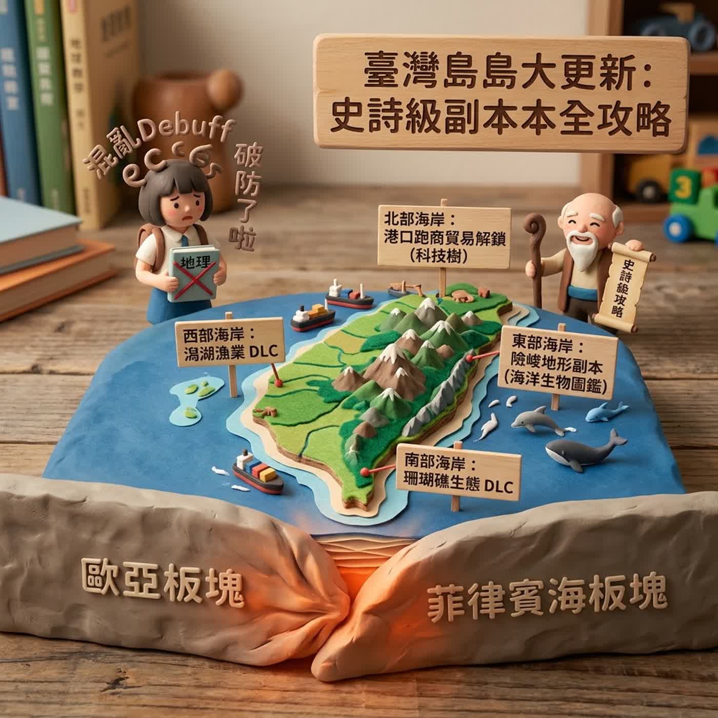 [南一國小社會5上1-2]叔叔帶你登入臺灣伺服器：從板塊碰撞到四大海岸線全攻略