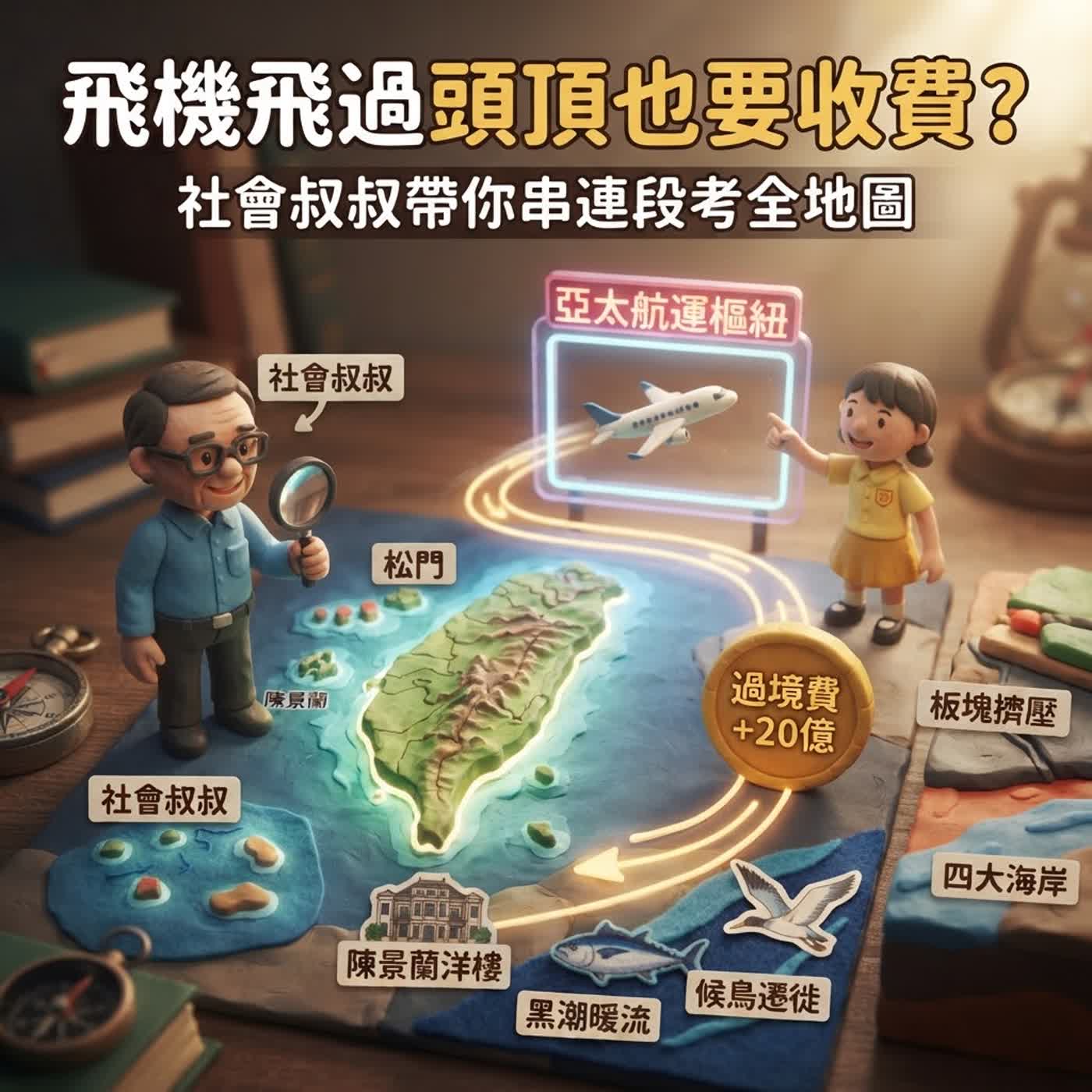 [康軒五上期中考段考複習大補帖]飛機從臺灣頭頂飛過也要收費？原來是這個原因！