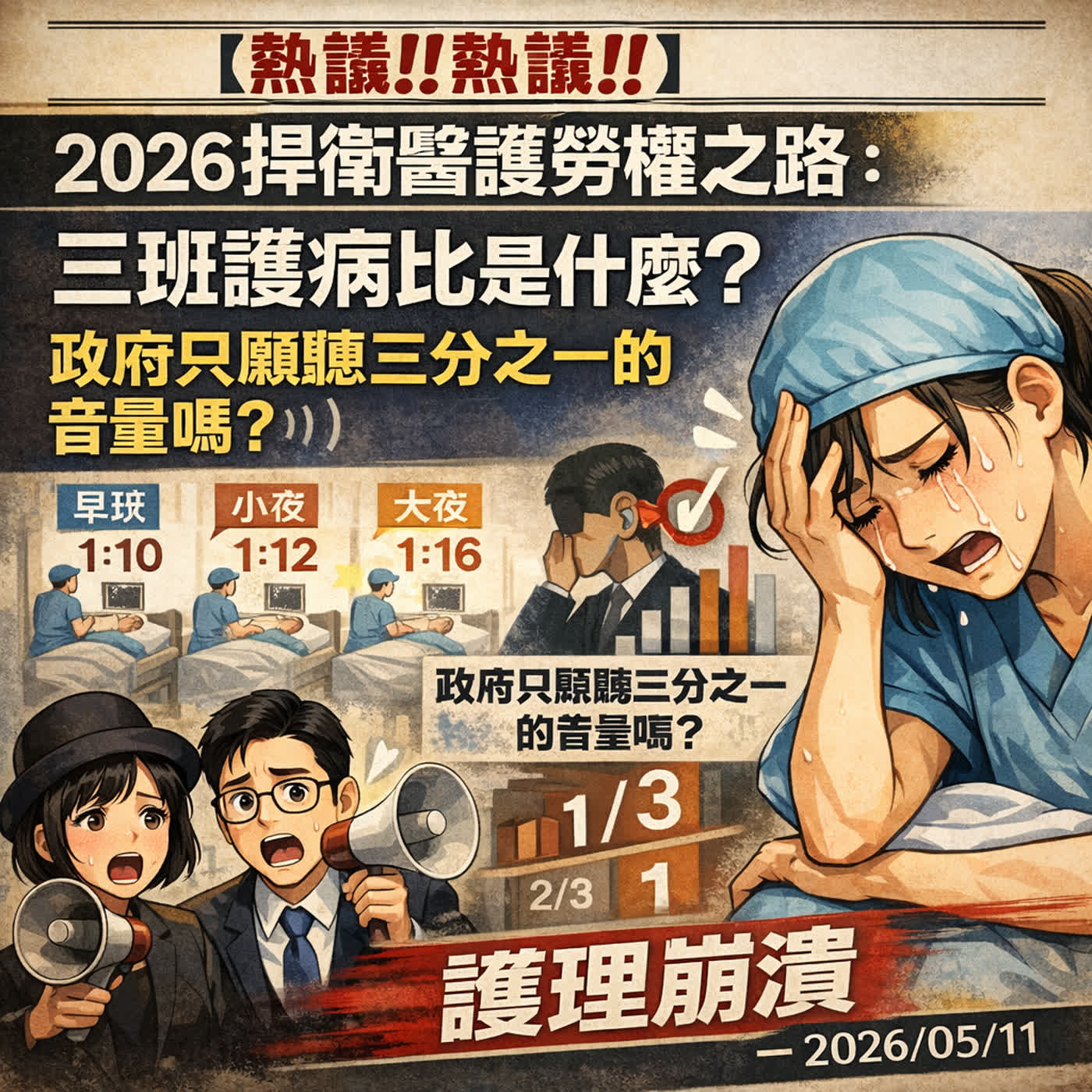 【午休聊聊(重新上傳)】2026捍衛醫護勞權之路：三班護病比是什麼？政府只願聽三分之一的音量嗎？資深護理師哭倒 - 20260511  episode artwork