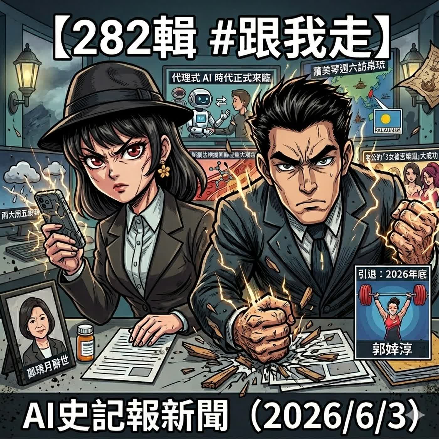 【282輯 #跟我走】代理式AI 時代來臨/新藥治療膽固醇迎重大革命/蕭美琴週六訪帛琉/老公的「3女後宮樂園」大成功/大雨周五殺到/鄭琇月辭世/郭婞淳宣布26年底引退 -  AI史記報新聞（2026/6/3) episode artwork
