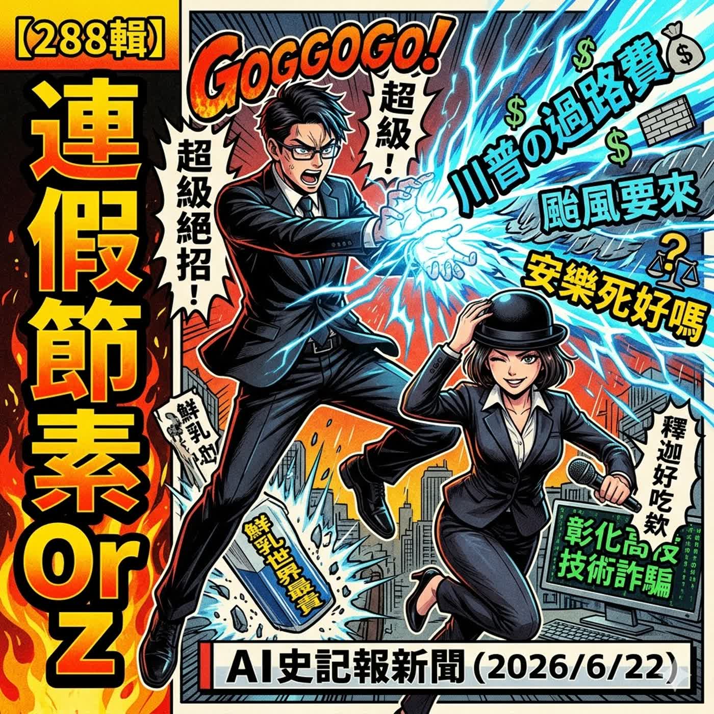 【288輯 連假節素Orz】川普の過路費/颱風要來/安樂死好嗎/釋迦好吃欸/鮮乳世界最貴/彰化高技術詐騙/-2026/6/22) episode artwork