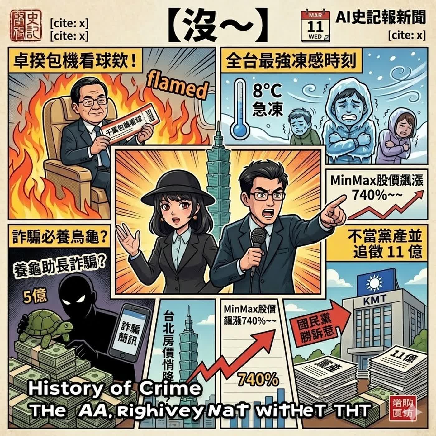 【沒~】卓揆包機看球欸！全台最強凍感時刻，詐騙必養烏龜？不當黨產並追徵 11 億，國民黨勝訴惹， MinMax 股價飆漲 740%~~ episode artwork