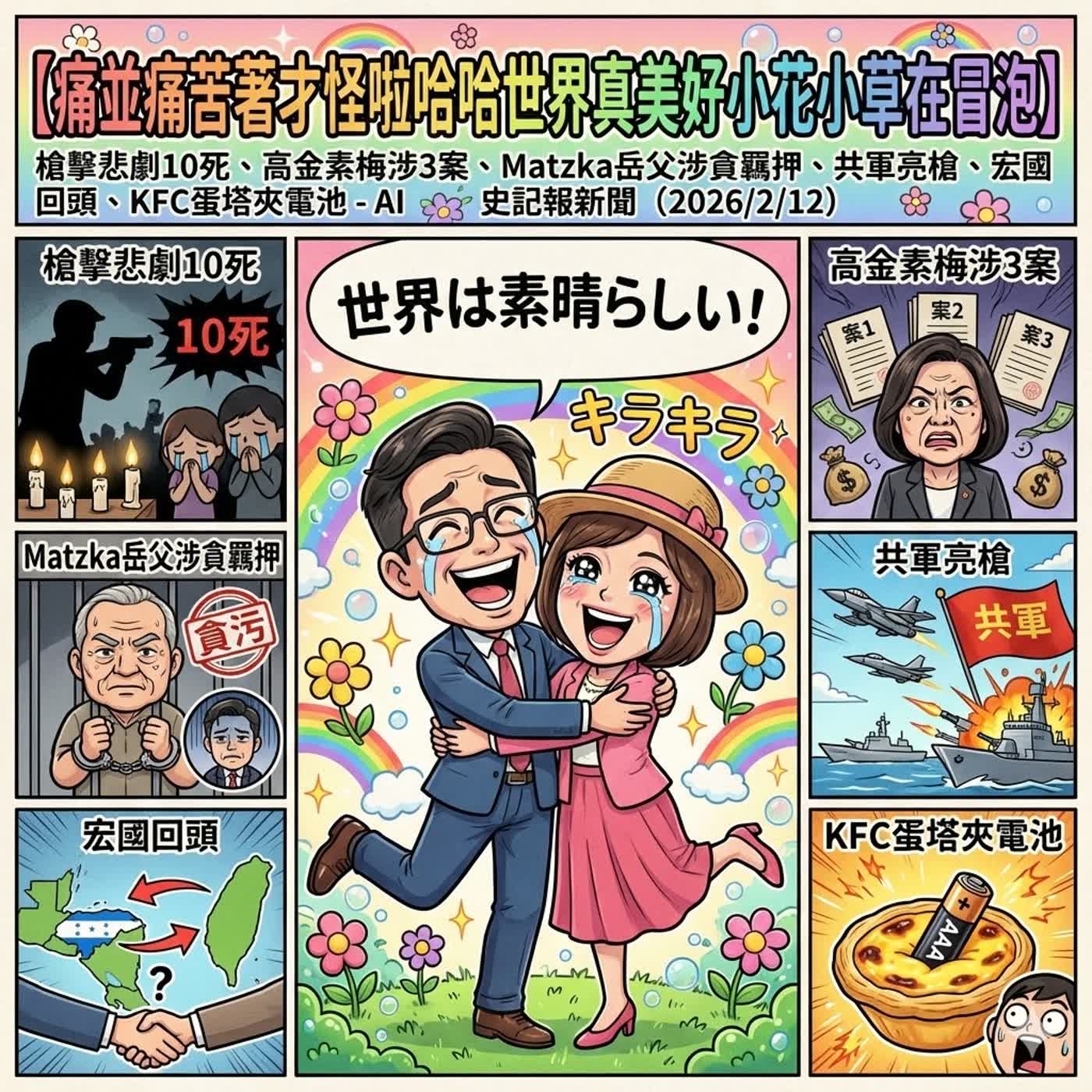 【痛並痛苦著才怪啦哈哈世界真美好小花小草在冒泡】槍擊悲劇10死、高金素梅涉 3 案 、Matzka 岳父涉貪羈押、共軍亮槍、宏國回頭、KFC蛋塔夾電池 episode artwork